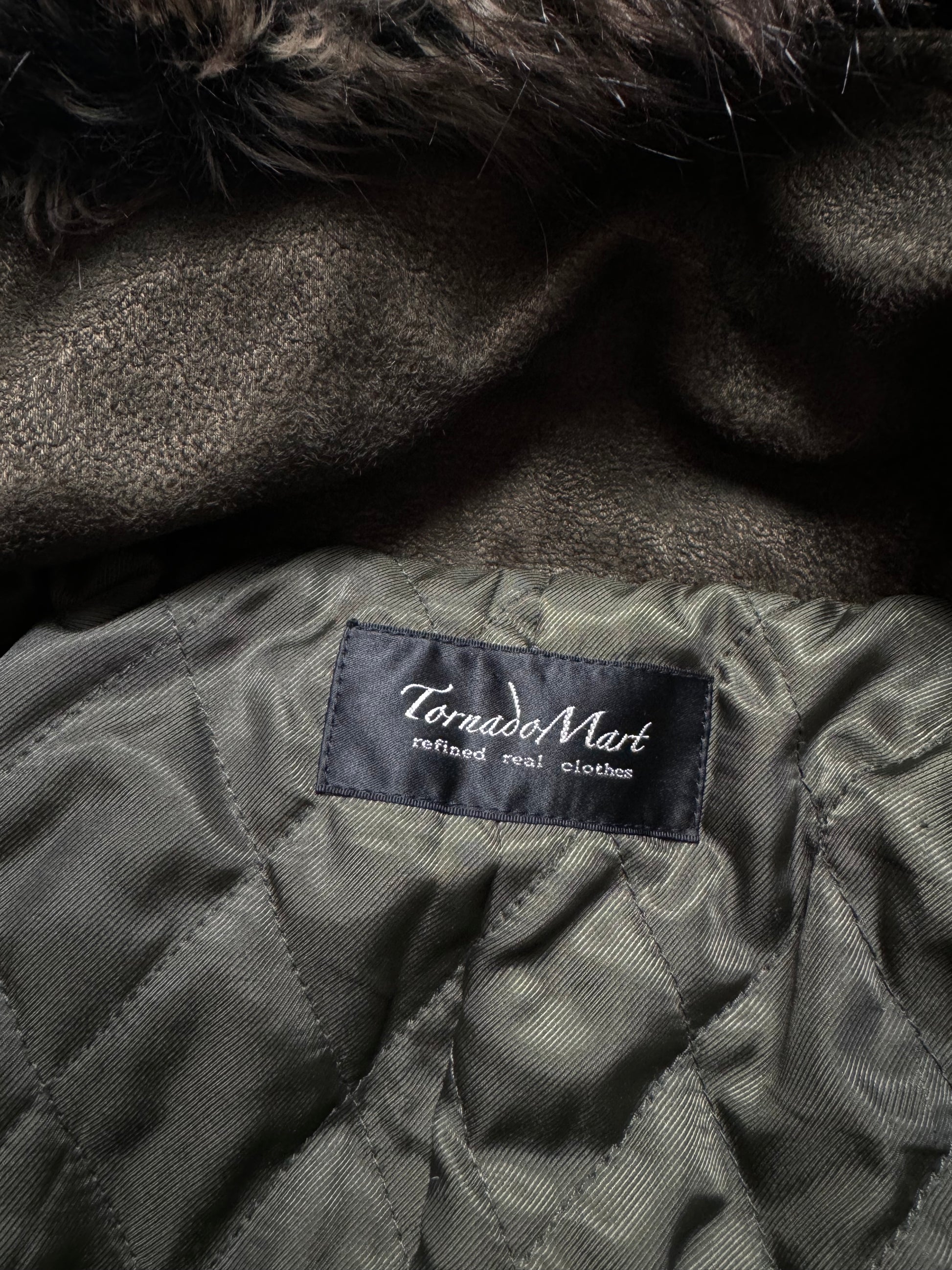 Tornado Mart Dark Green Suede Fur Coat