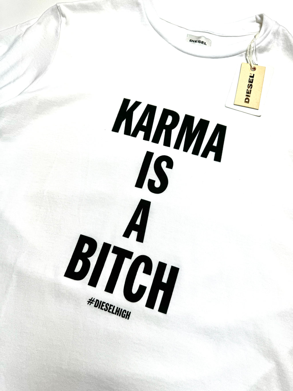 Diesel White  "Karma is Bitch" Tee