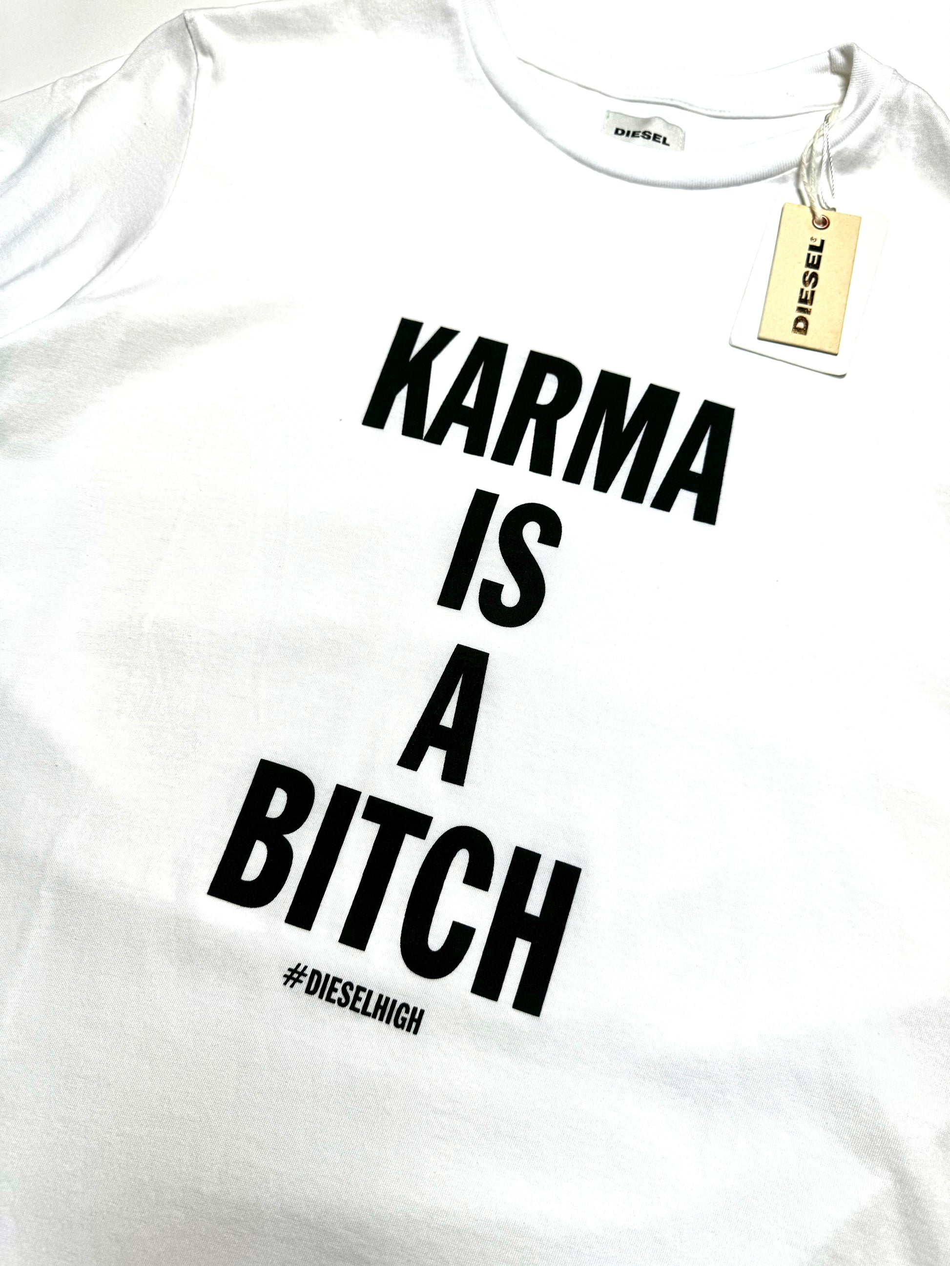 Diesel White  "Karma is Bitch" Tee