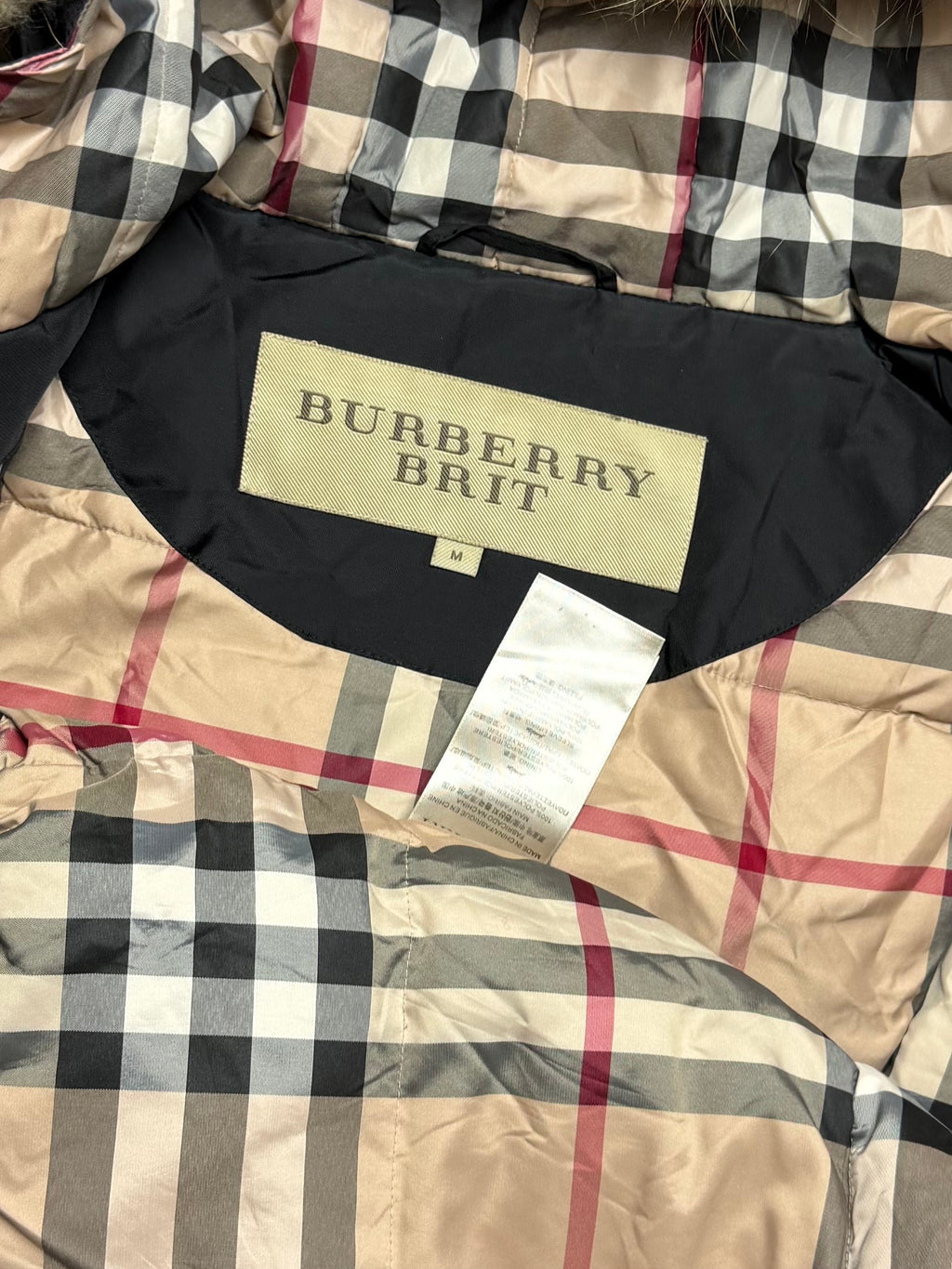 BURBERRY Fur Puffer Coat Black