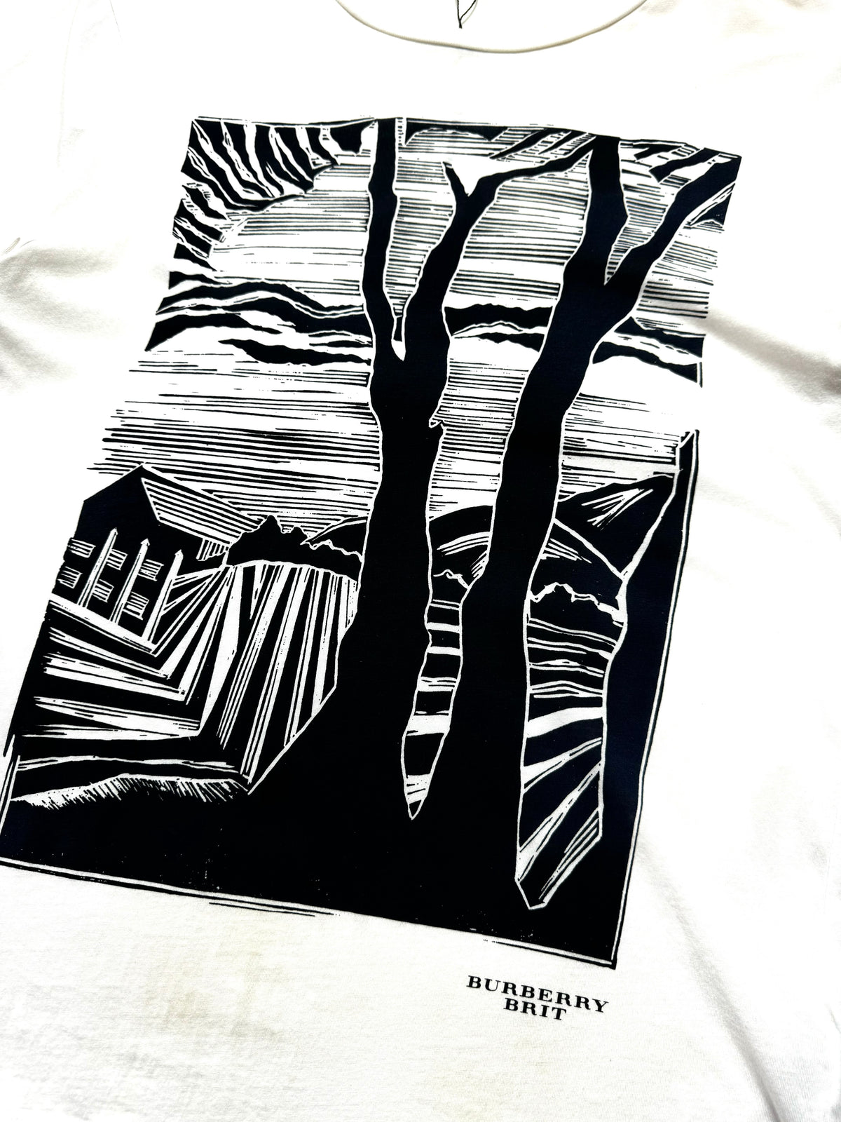 Burberry Brit White Tree Print Tee