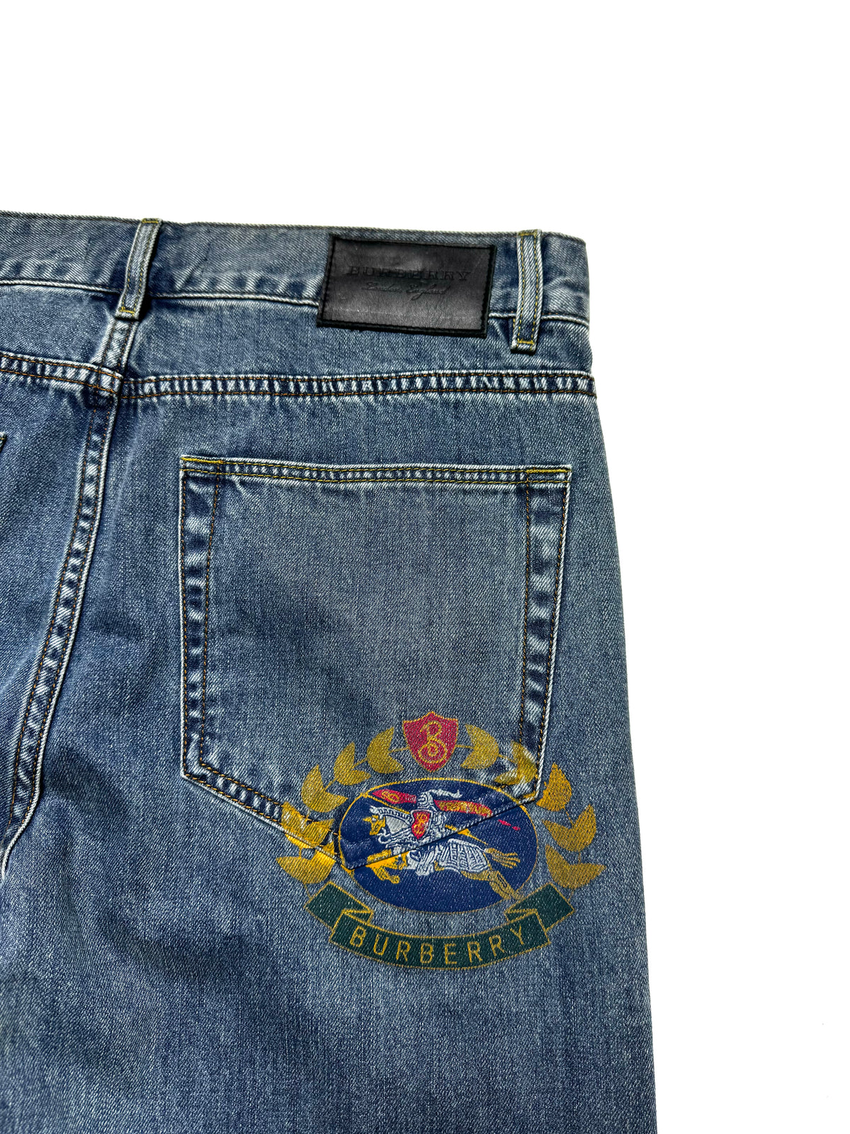 Burberry Knight Logo Washed Denim Jean