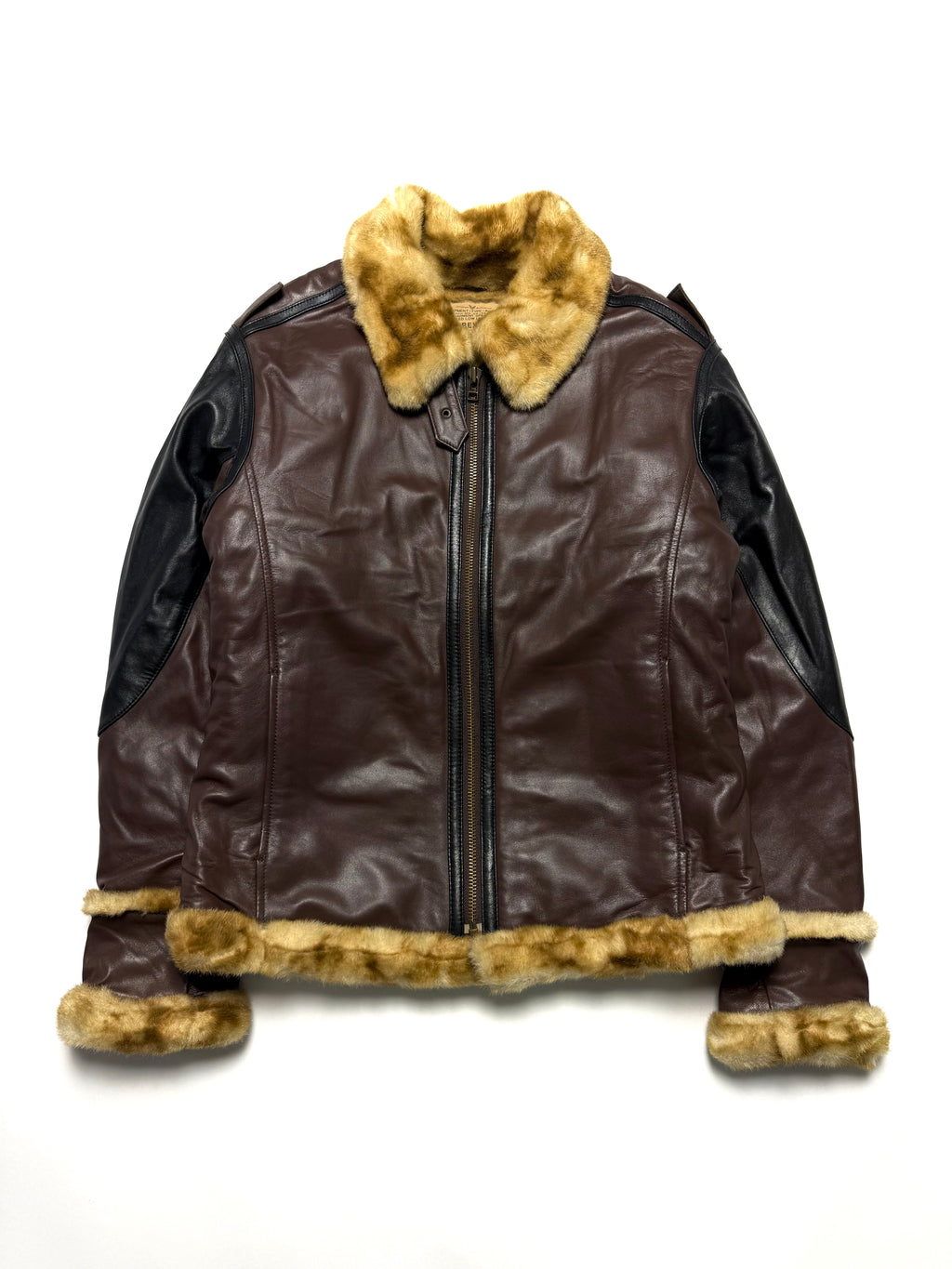 Avirex Type B-3 Shearling Leather Red Flight Jacket
