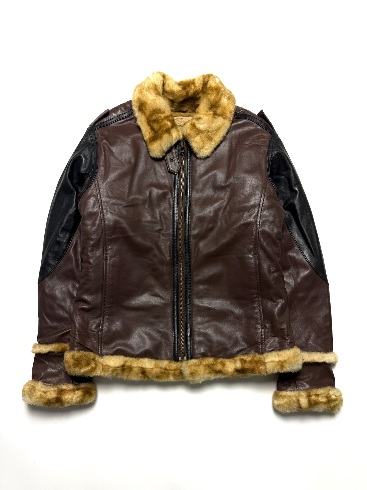 Avirex Type B-3 Shearling Leather Red Flight Jacket