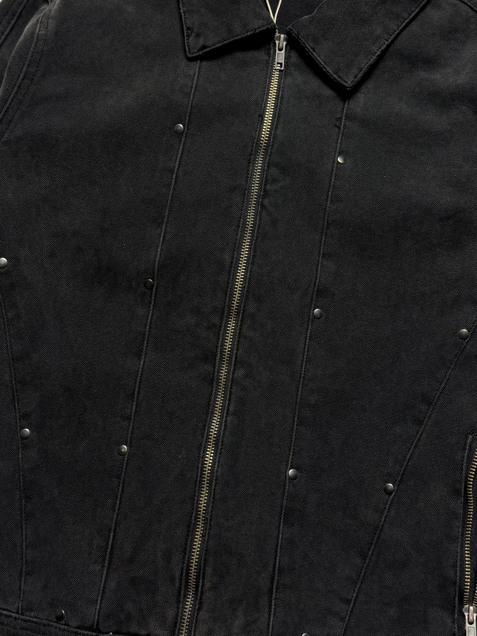 JADED LONDON Black Studded Canvas Biker Jacket