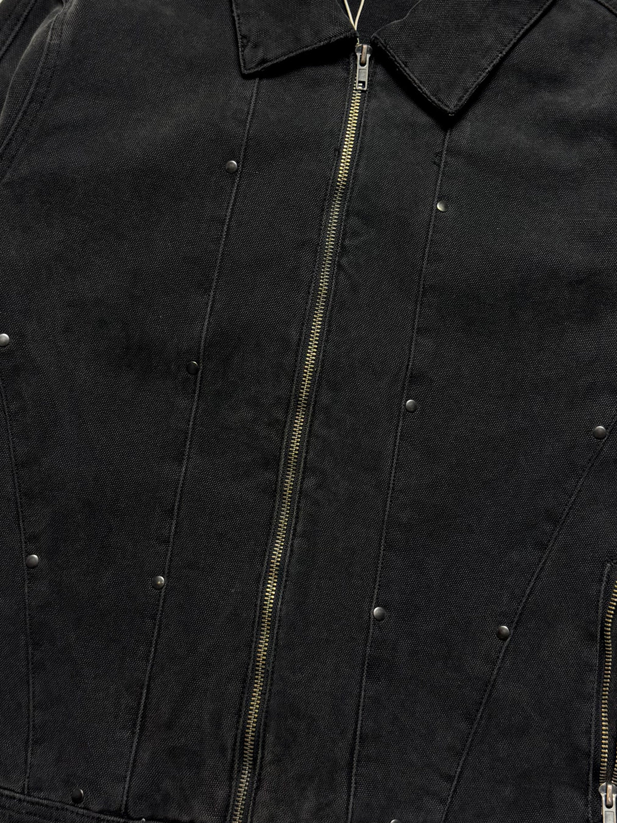 JADED LONDON Black Studded Canvas Biker Jacket
