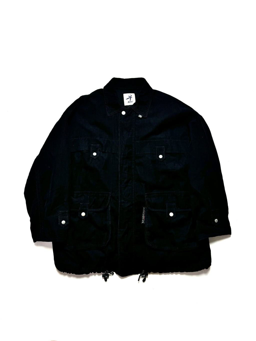 Issey Miyake Hai Sport Black Corduroy Coat 80s