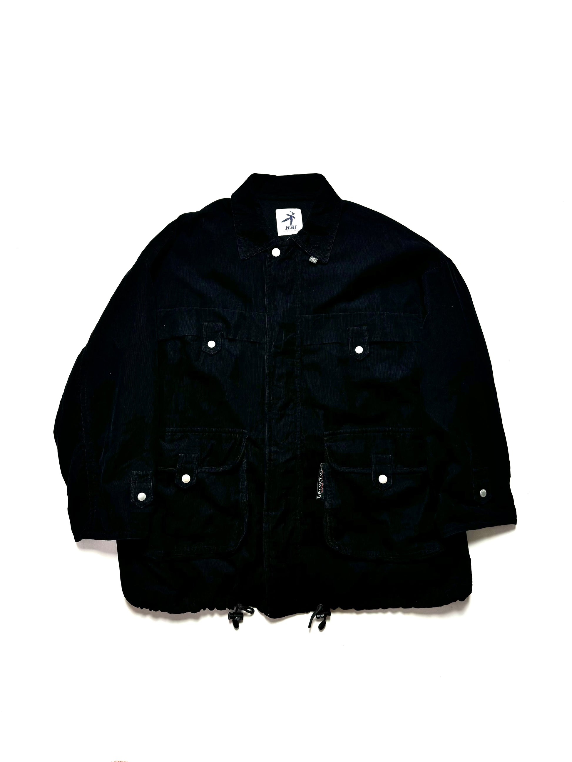 Issey Miyake Hai Sport Black Corduroy Coat 80s