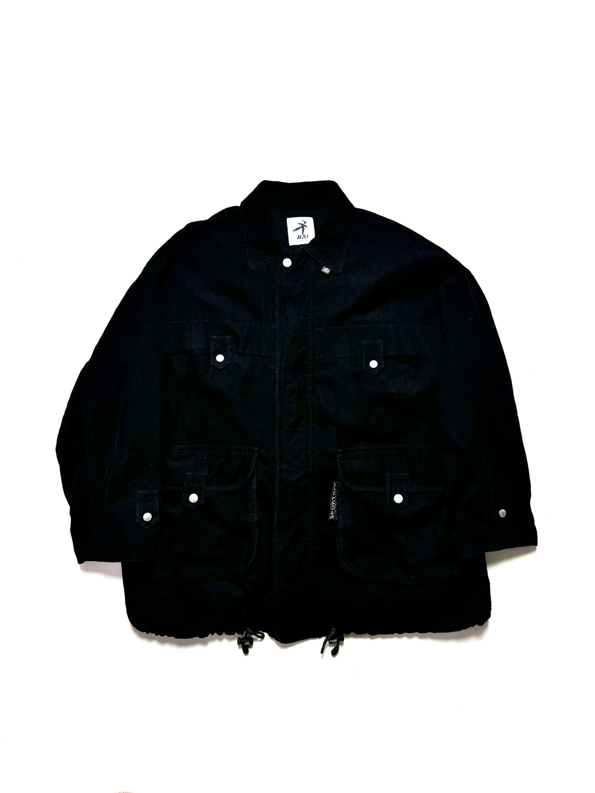 Issey Miyake Hai Sport Black Corduroy Coat 80s