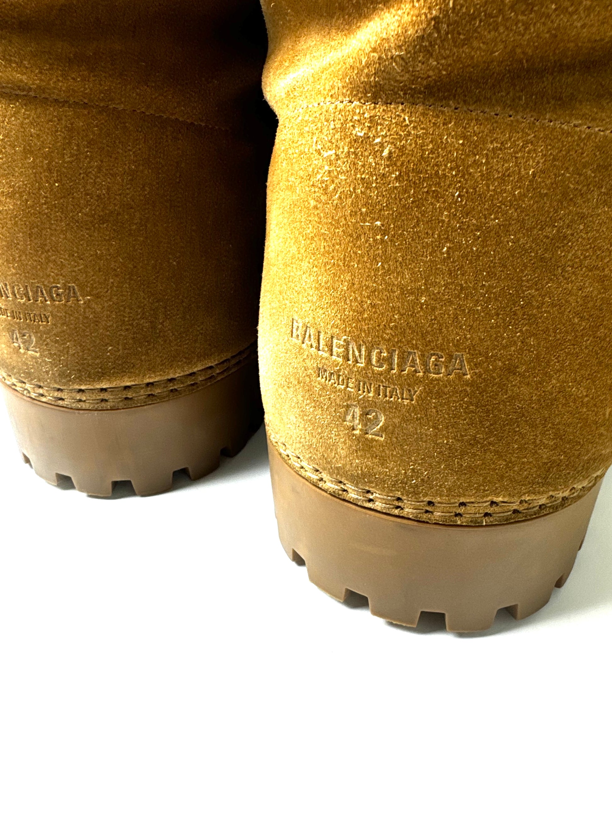 Balenciaga Brown Alaska Faux Shearling-Lined Suede Boots