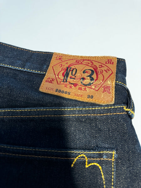 Evisu No.3 White Daicock Denim Short Jort