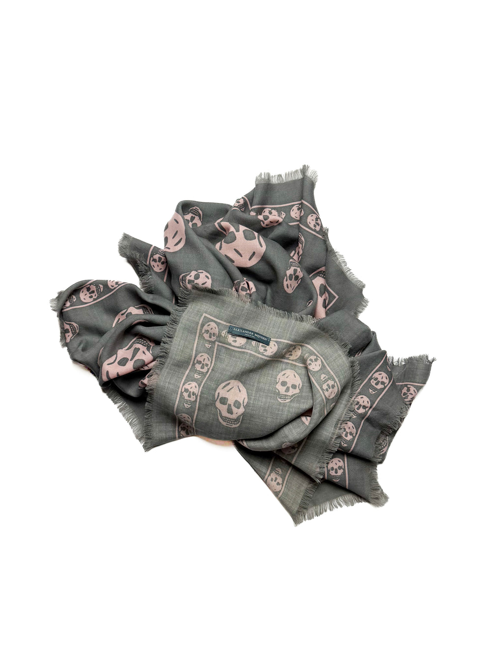 ALEXANDER MCQUEEN Skull Scarf Dark Grey