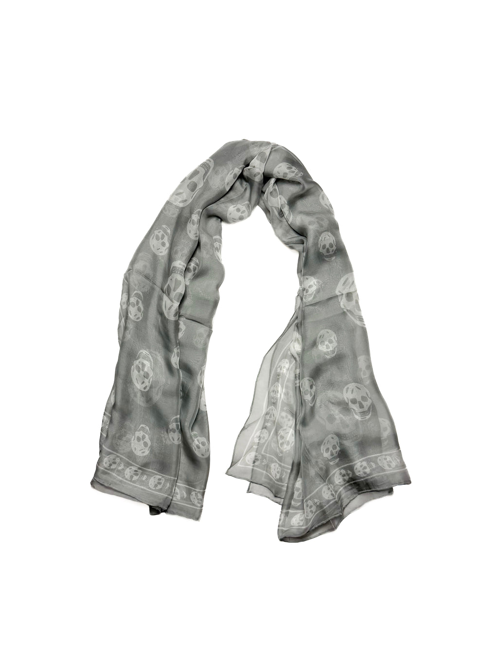 ALEXANDER MCQUEEN Skull Scarf Grey