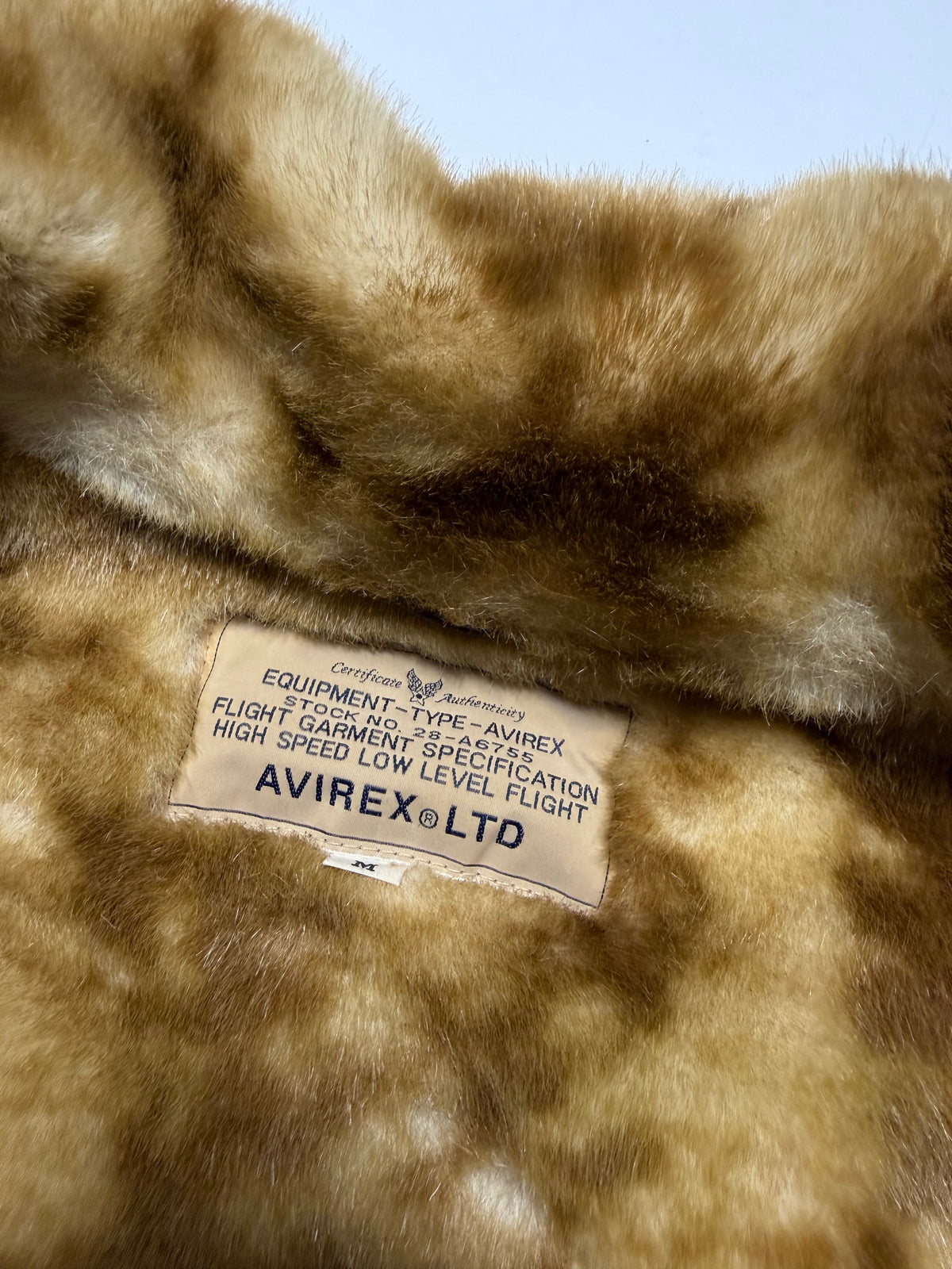 Avirex Type B-3 Shearling Leather Red Flight Jacket