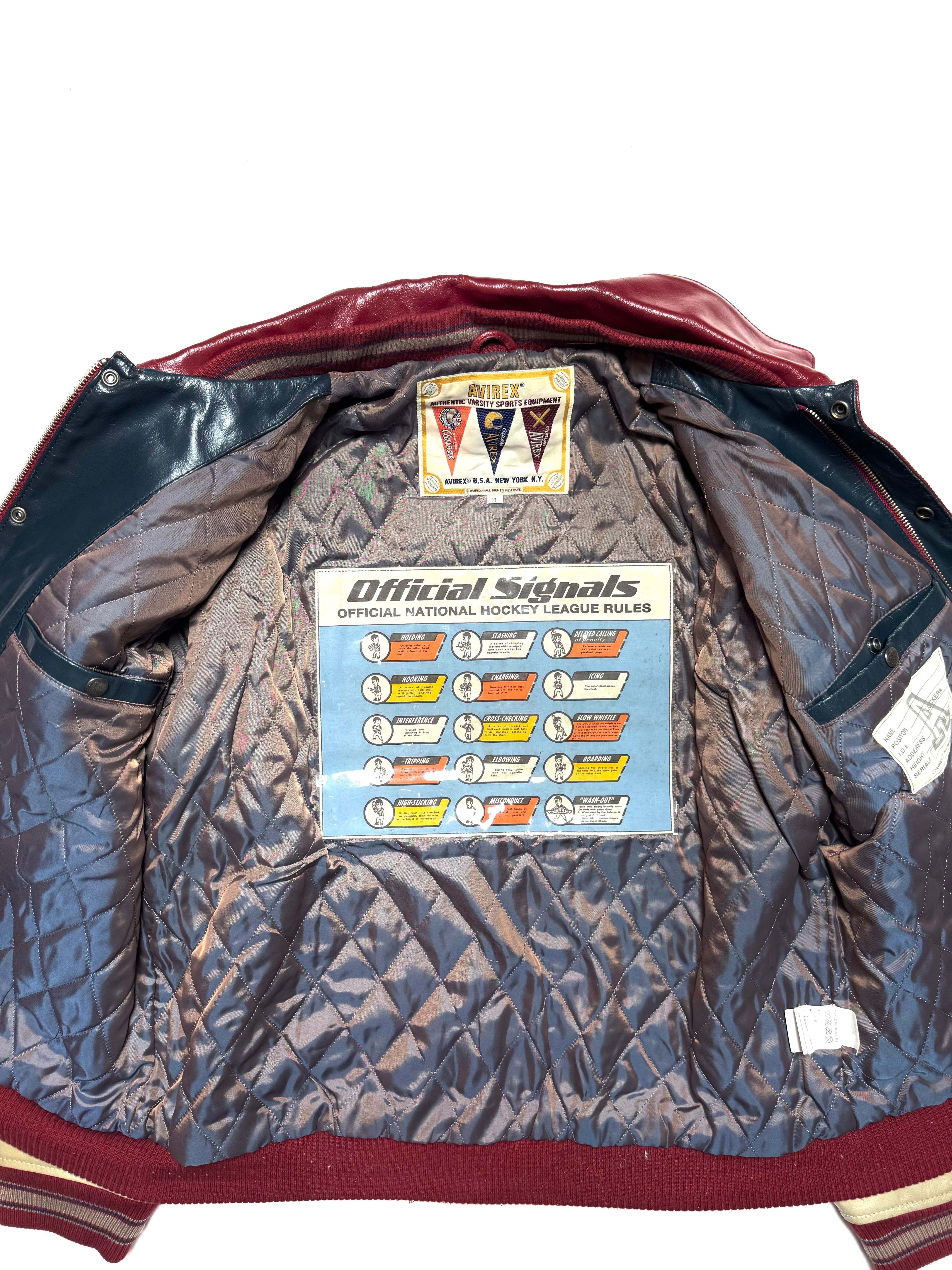 Avirex 90s Atanlantic Hockey League All Star Varisty Black Leather