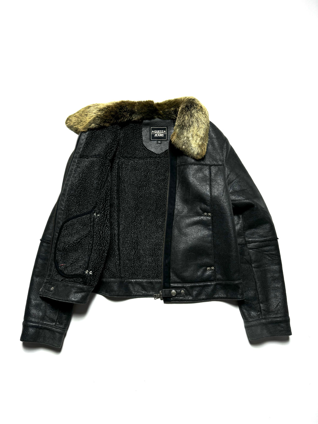 Guess USA Fur Coat Jacket 90s