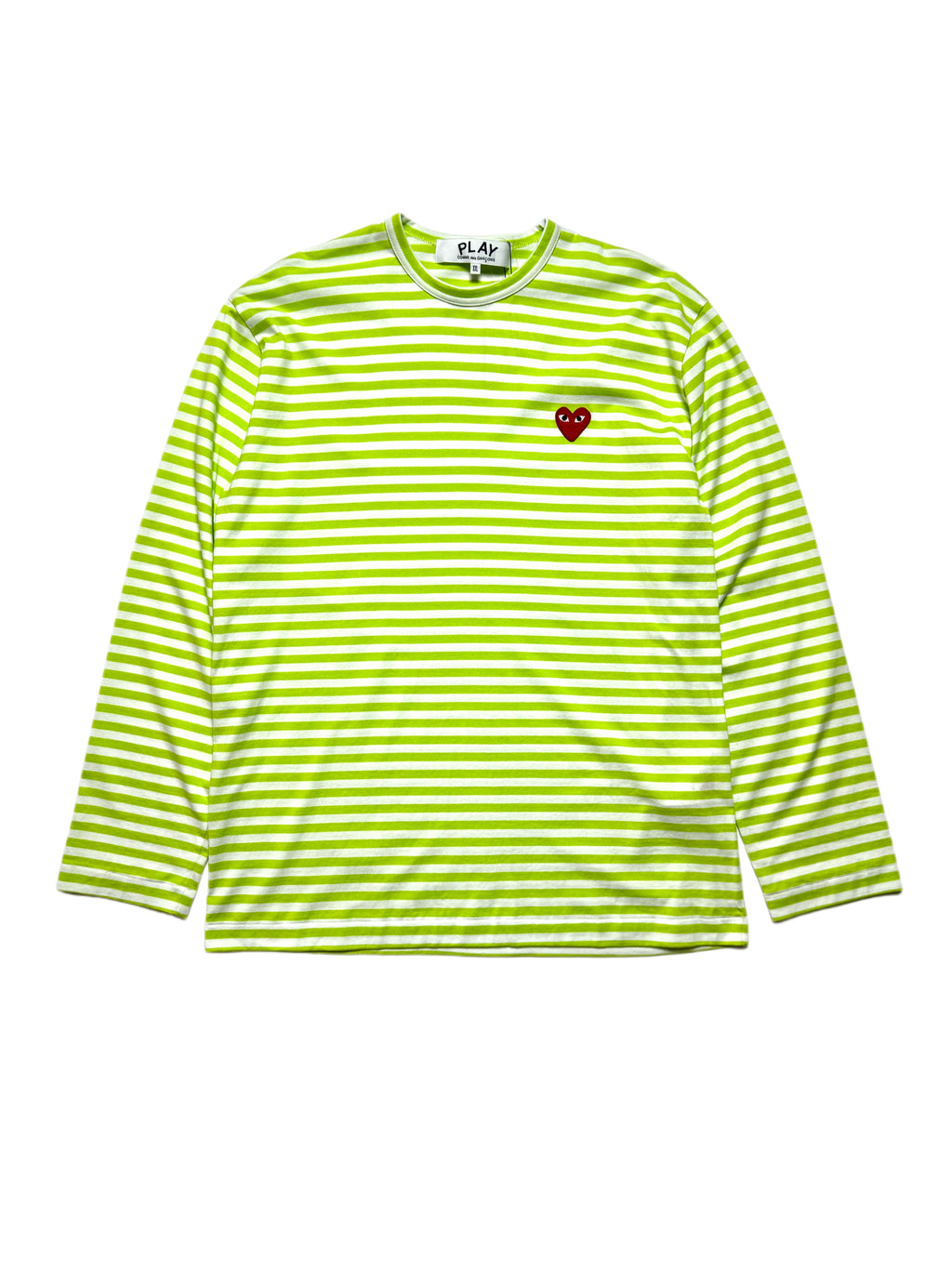Comme des Garçons Play Neon Green Stripe Long Sleeve