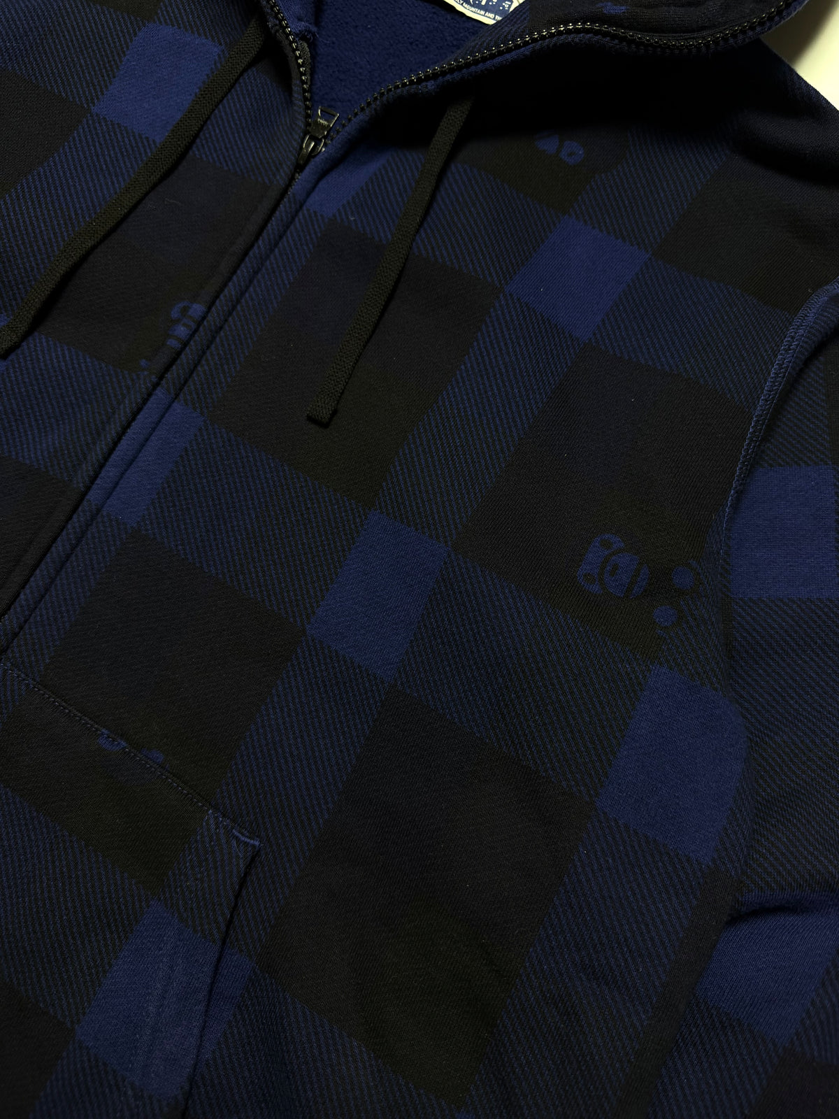 BAPE Milo Blue Plaid Full Zip Hoodie 2000s