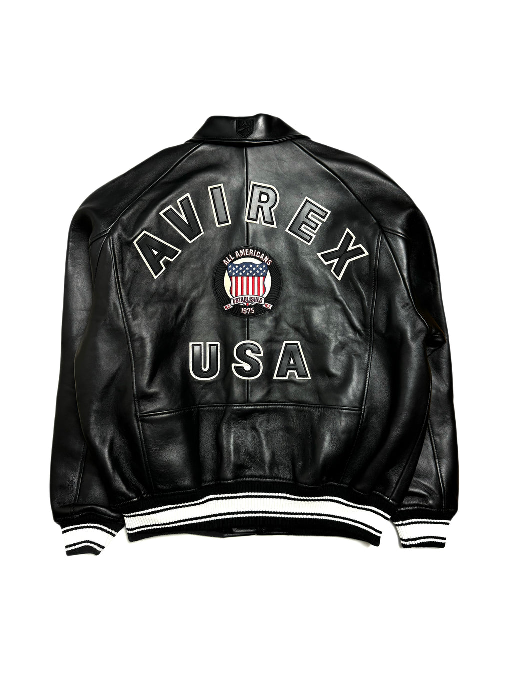 Avirex Varisty Black Leather Jacket