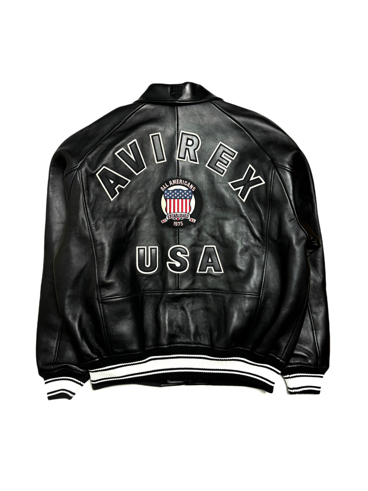 Avirex Varisty Black Leather Jacket