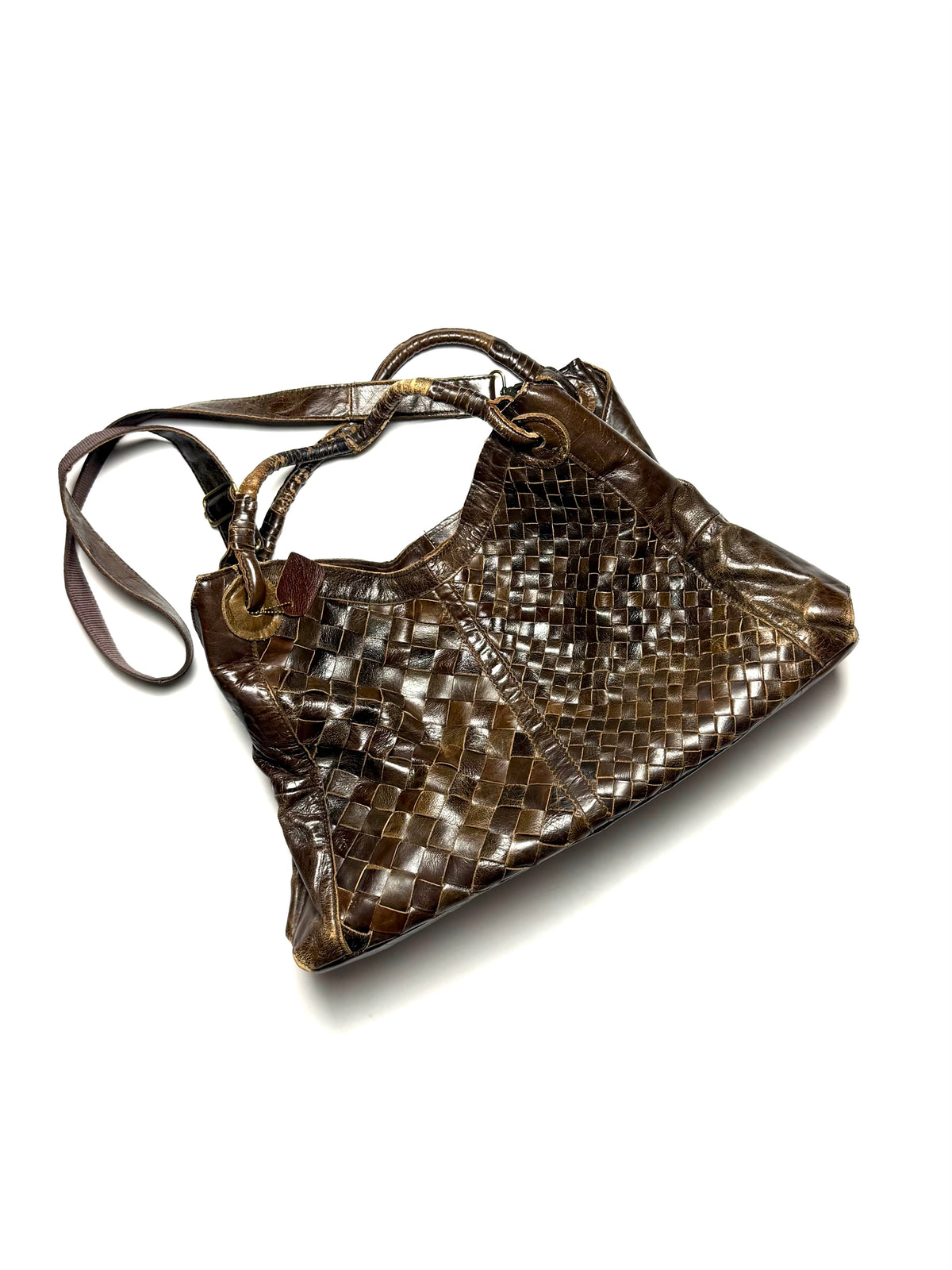 GOA Vintage Weaved Leather Cross Bag