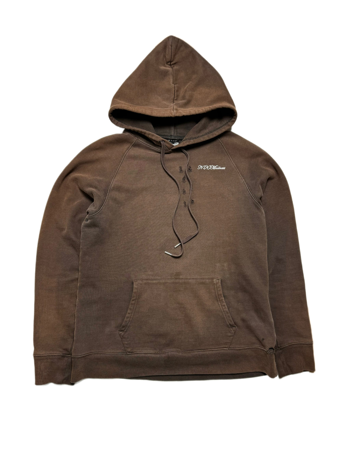 Number Nine x Madness Brown Distressed Time Migration Retro Hoodie