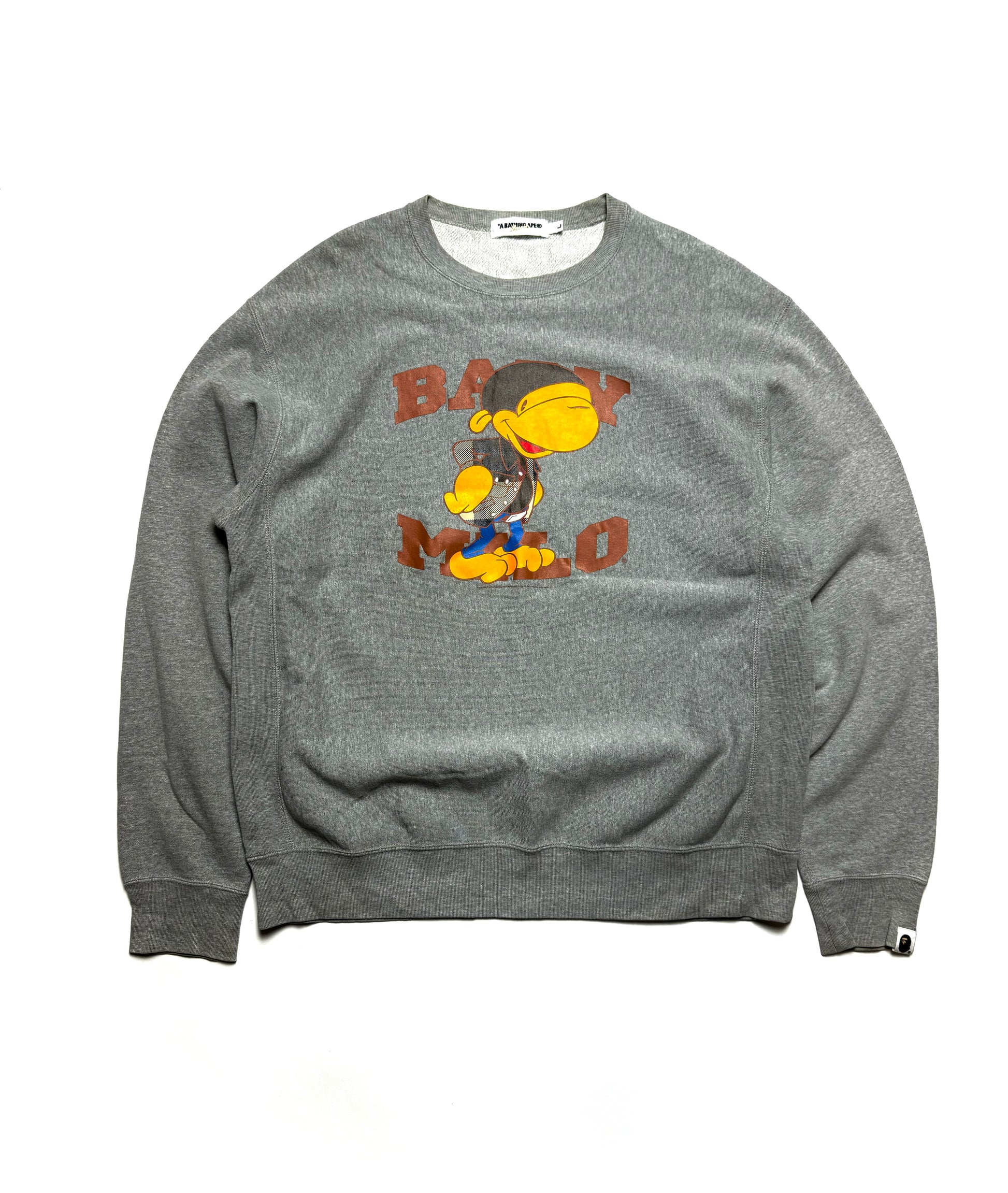 BAPE Baby Milo Plaid Gray Crewneck 2000s