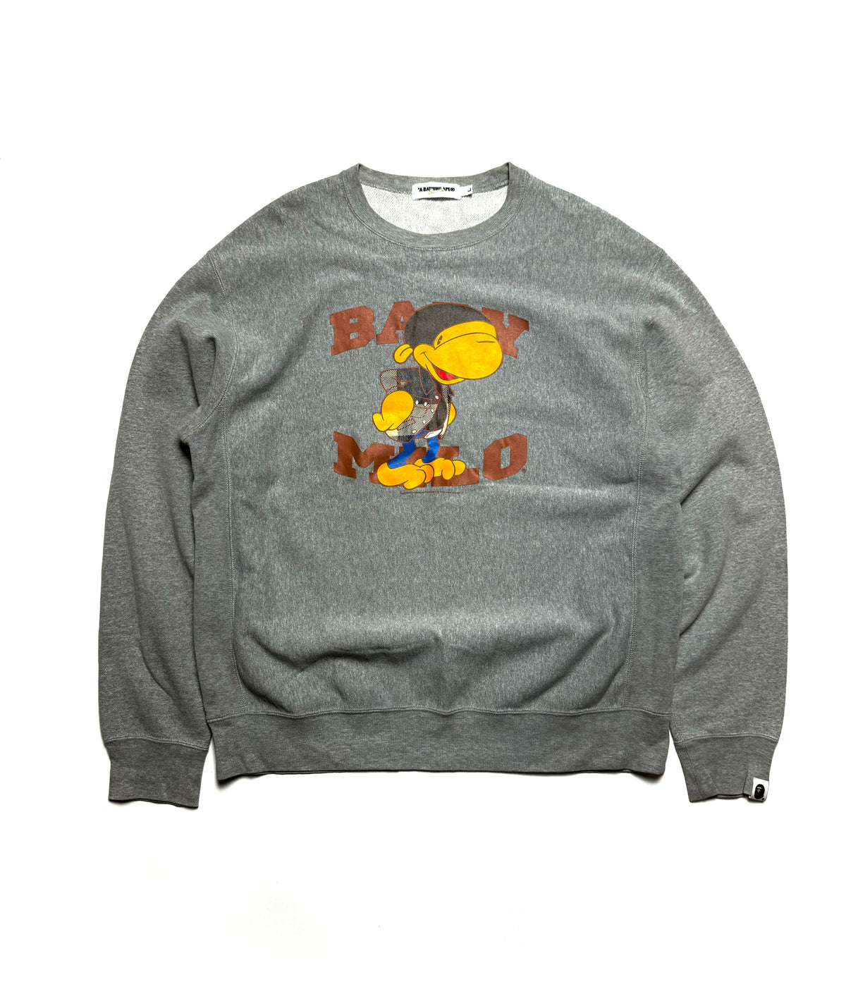 BAPE Baby Milo Plaid Gray Crewneck 2000s
