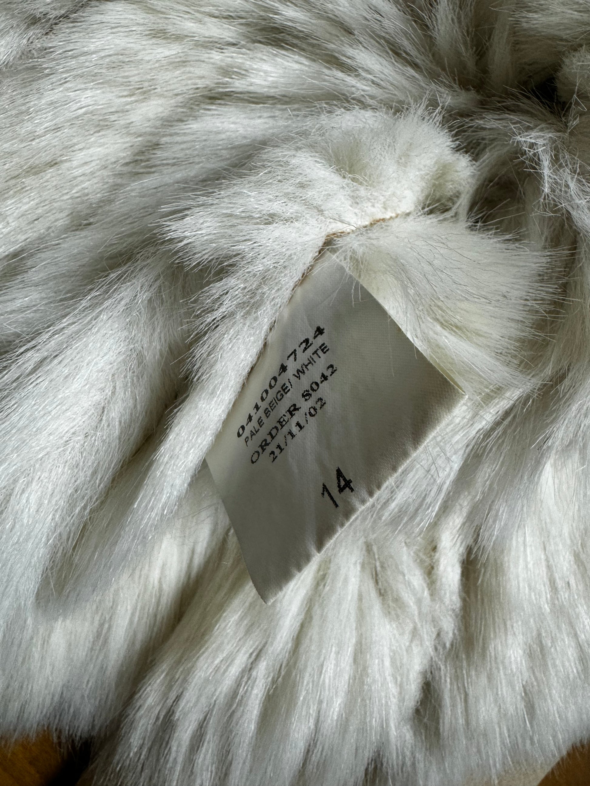 Guess Pale Beige Fur Coat Jacket 90s