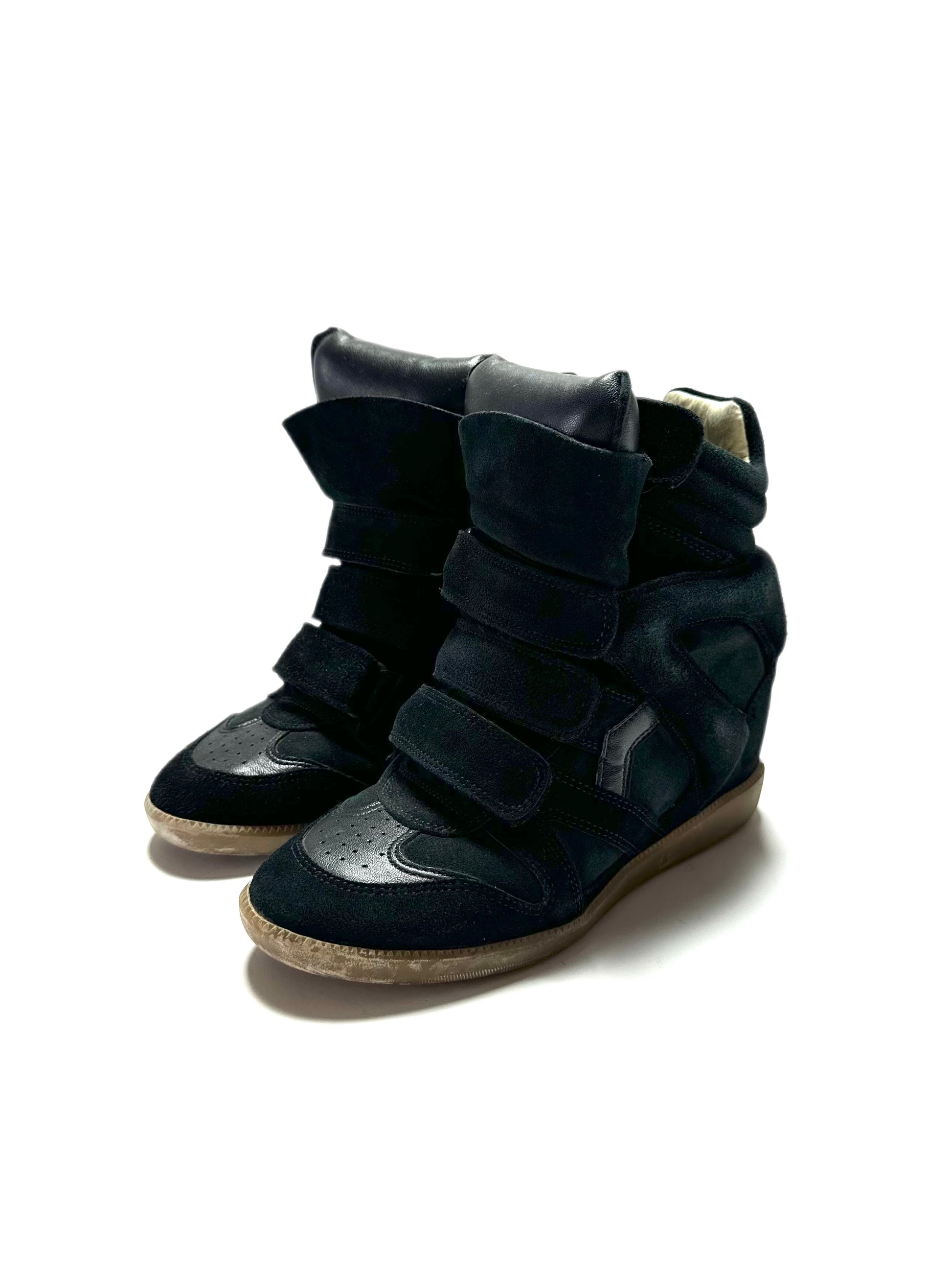 Isabel Marant Bekett Wedge Black Suede Sneaker