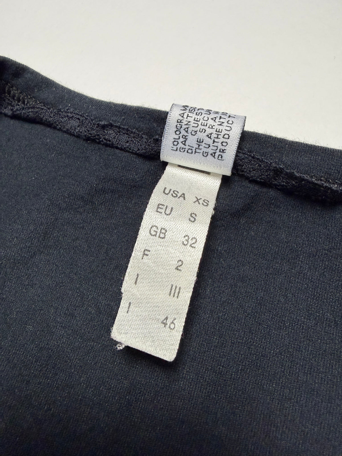 John Galliano 00s Dark Navy Newspaper V-neck Tee