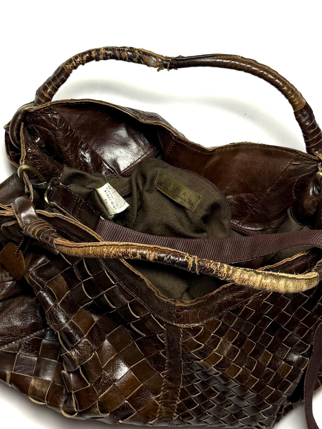 GOA Vintage Weaved Leather Cross Bag