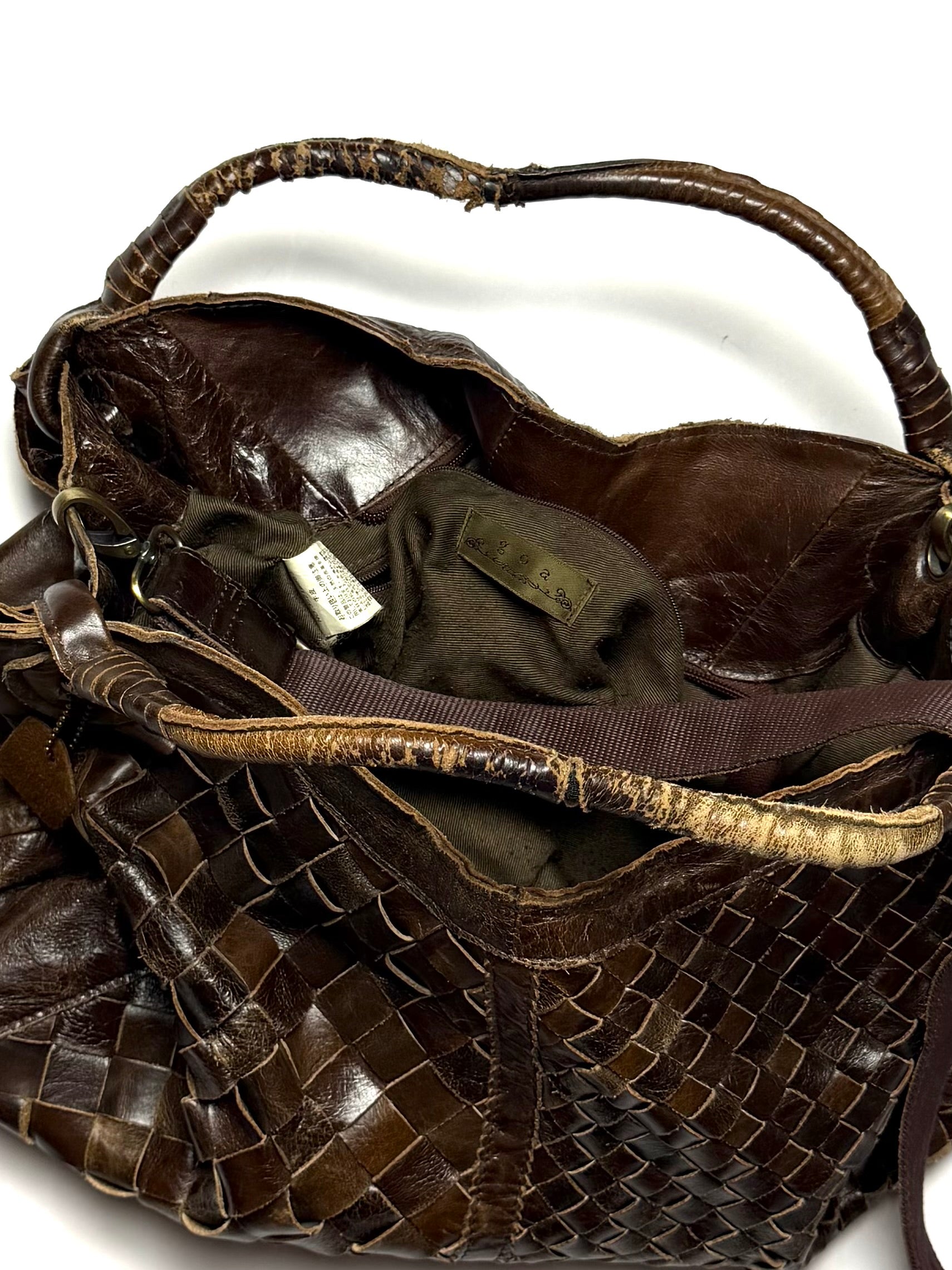 GOA Vintage Weaved Leather Cross Bag