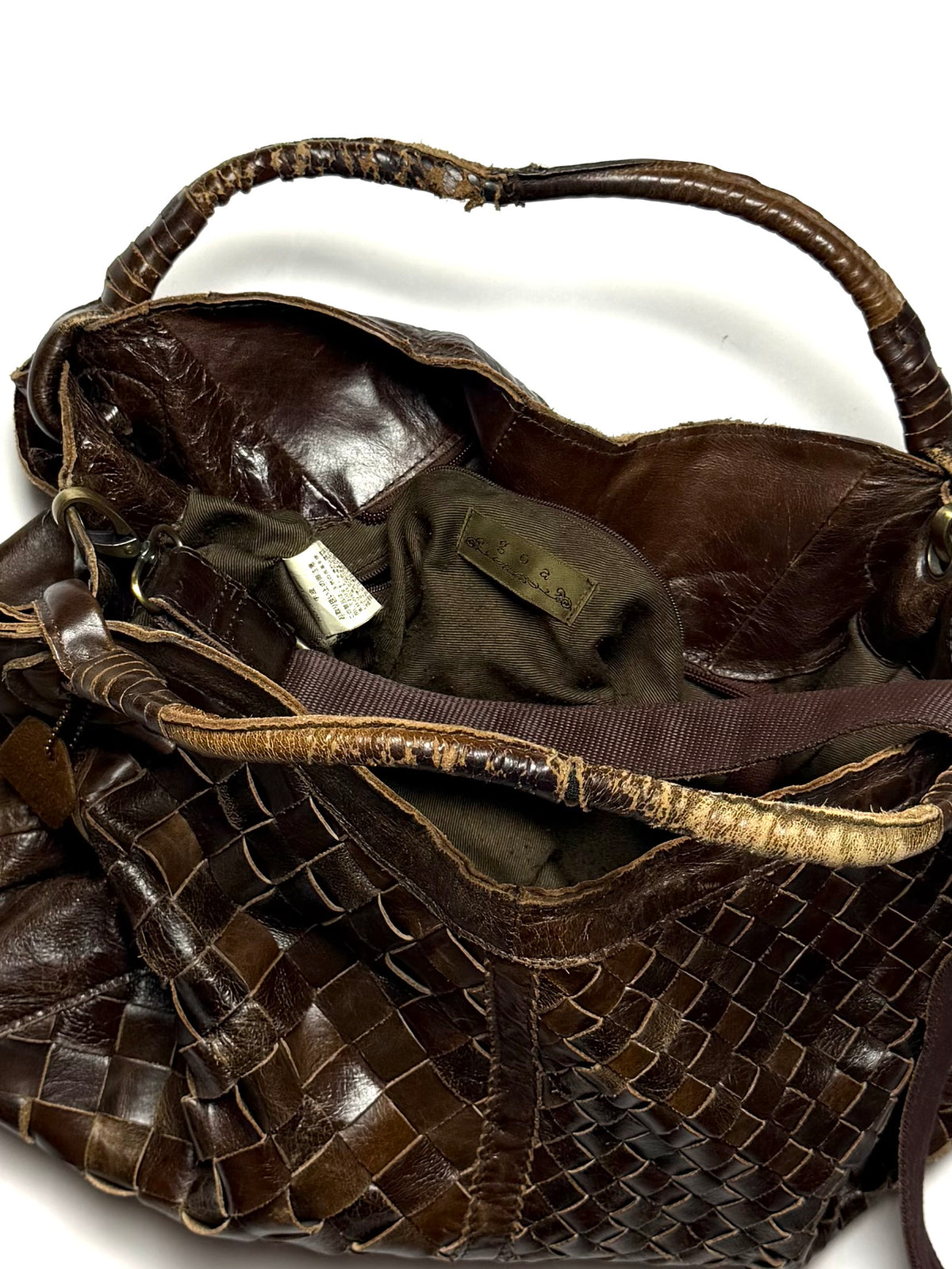 GOA Vintage Weaved Leather Cross Bag