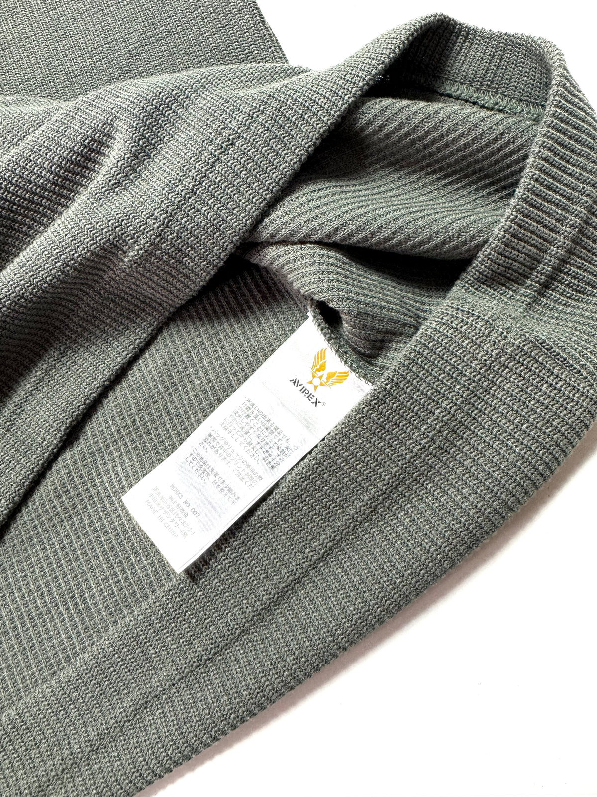 Avirex Army Green Waffle Short Sleeve