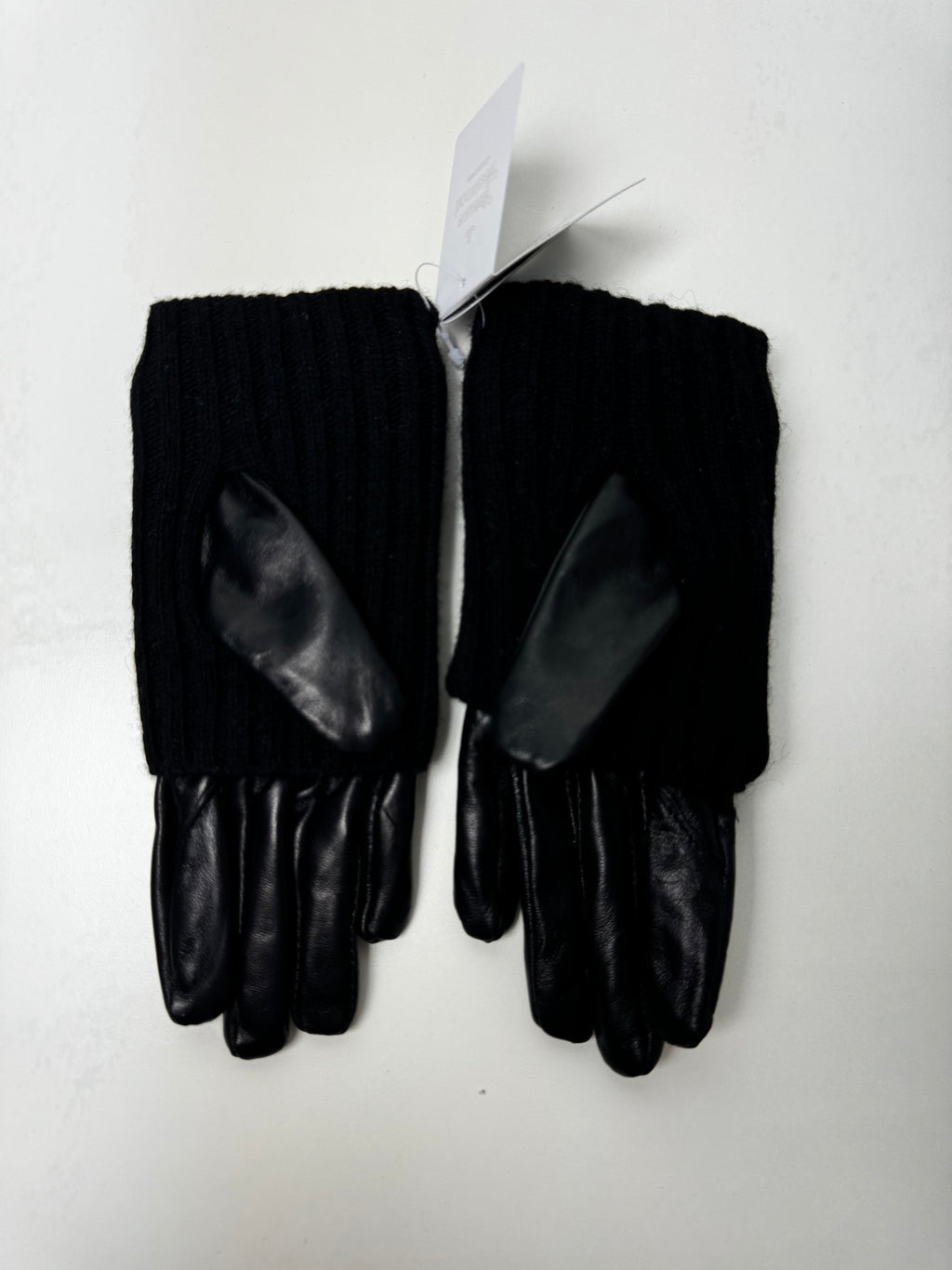 Vivienne Westwood Black Leather Wool Touch Fingertip Glove