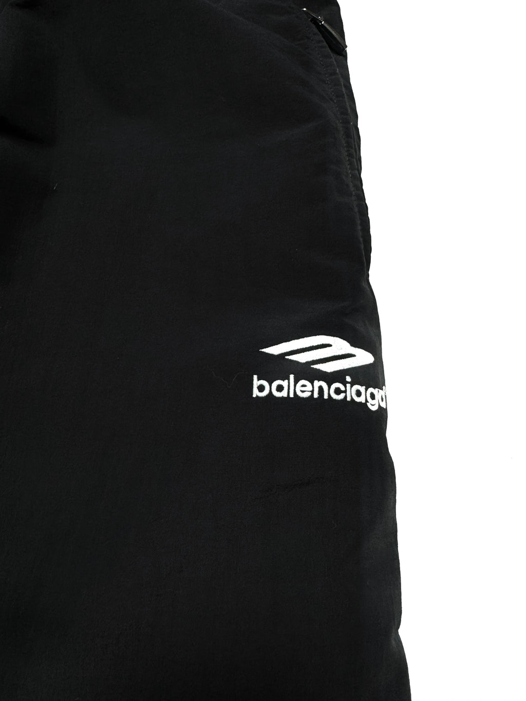 Balenciaga Unifit Sporty B Logo Track Black Nylon Pant