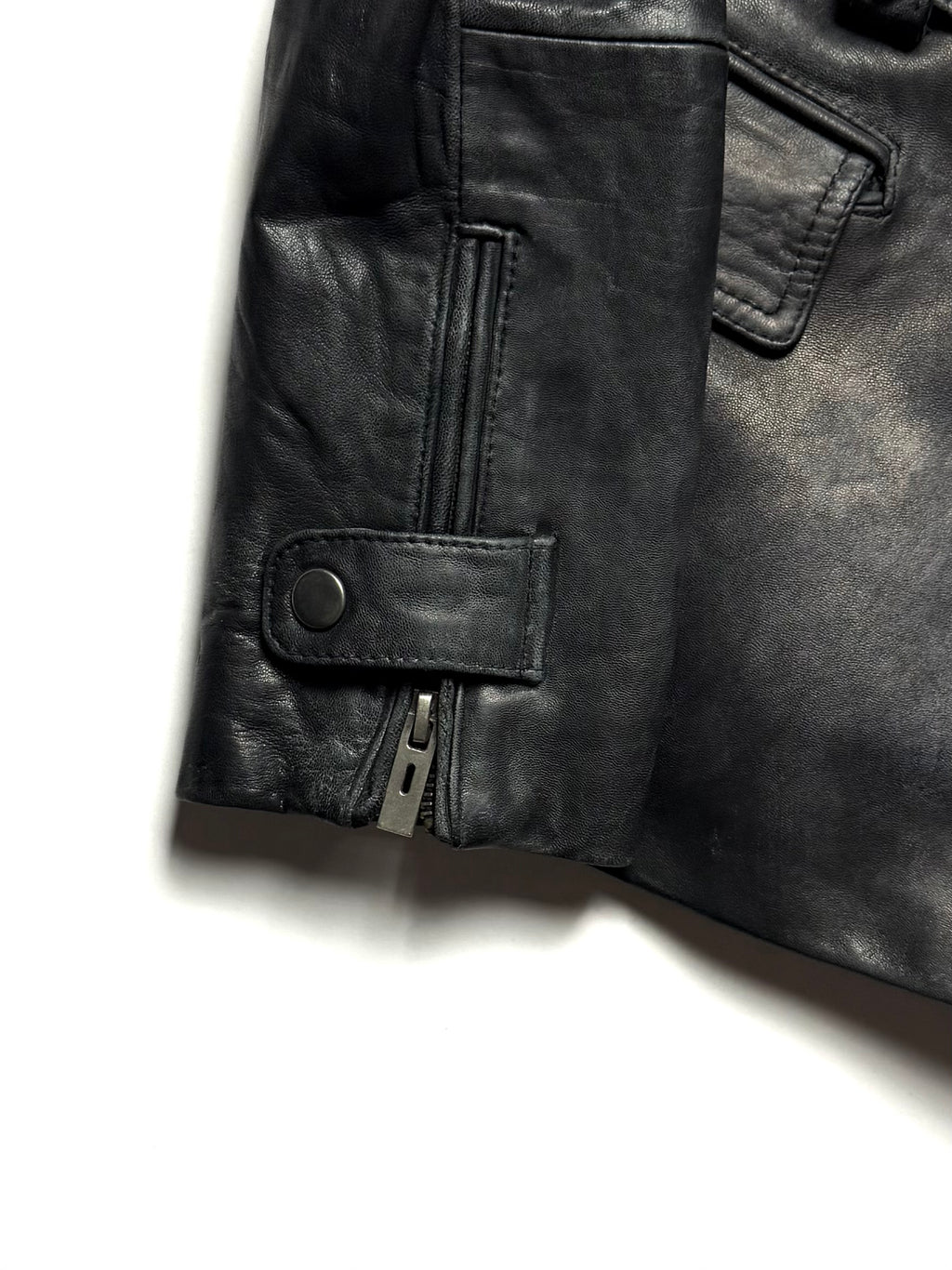 BALMAIN Leather Biker Coat