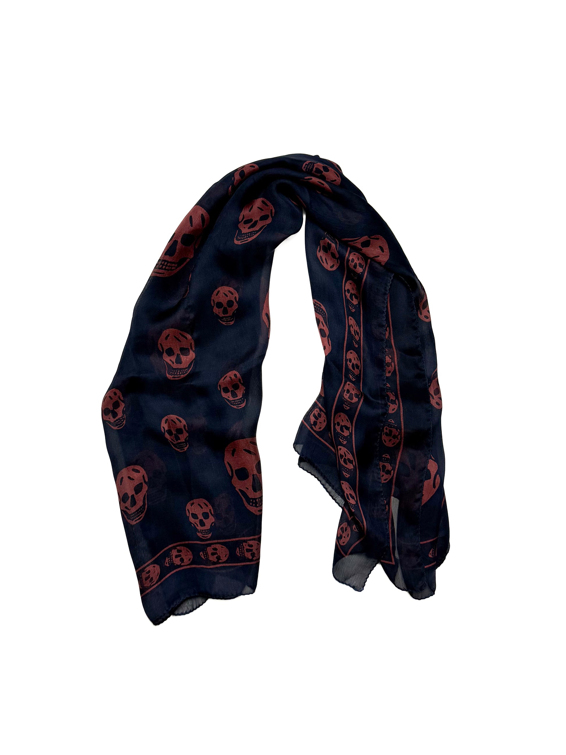 ALEXANDER MCQUEEN Skull Scarf Dark Dark Navy
