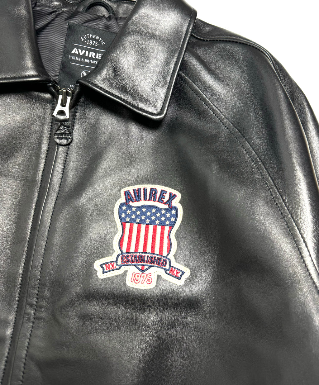 Avirex Varisty Black Leather Jacket
