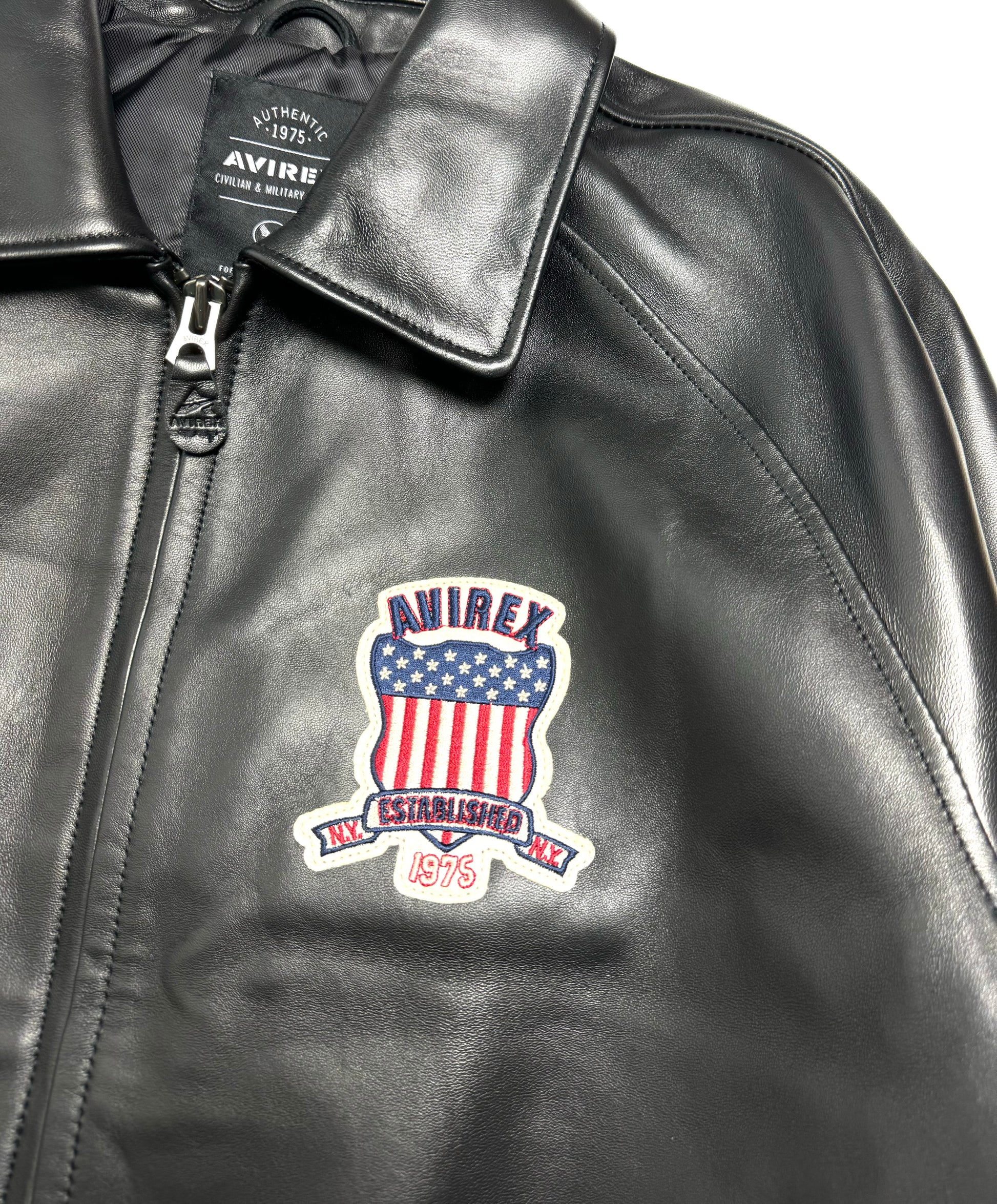 Avirex Varisty Black Leather Jacket