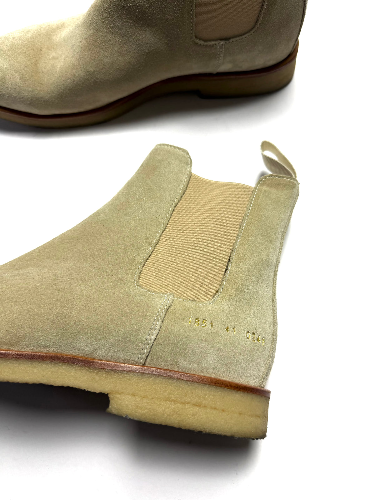 Common Projects Beige Tan Brown Suede Leather Chelsea Boots