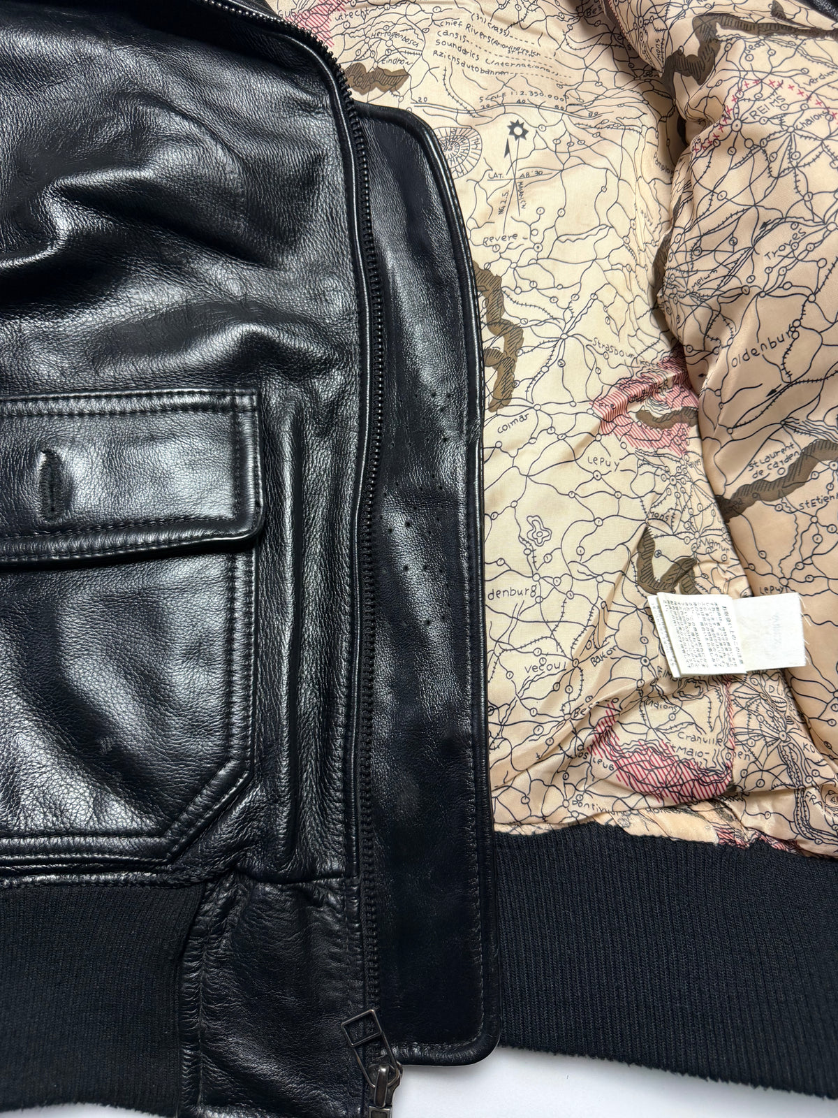 Avirex Leather Military G-1 Jacket  U.S.S. William M. Standley