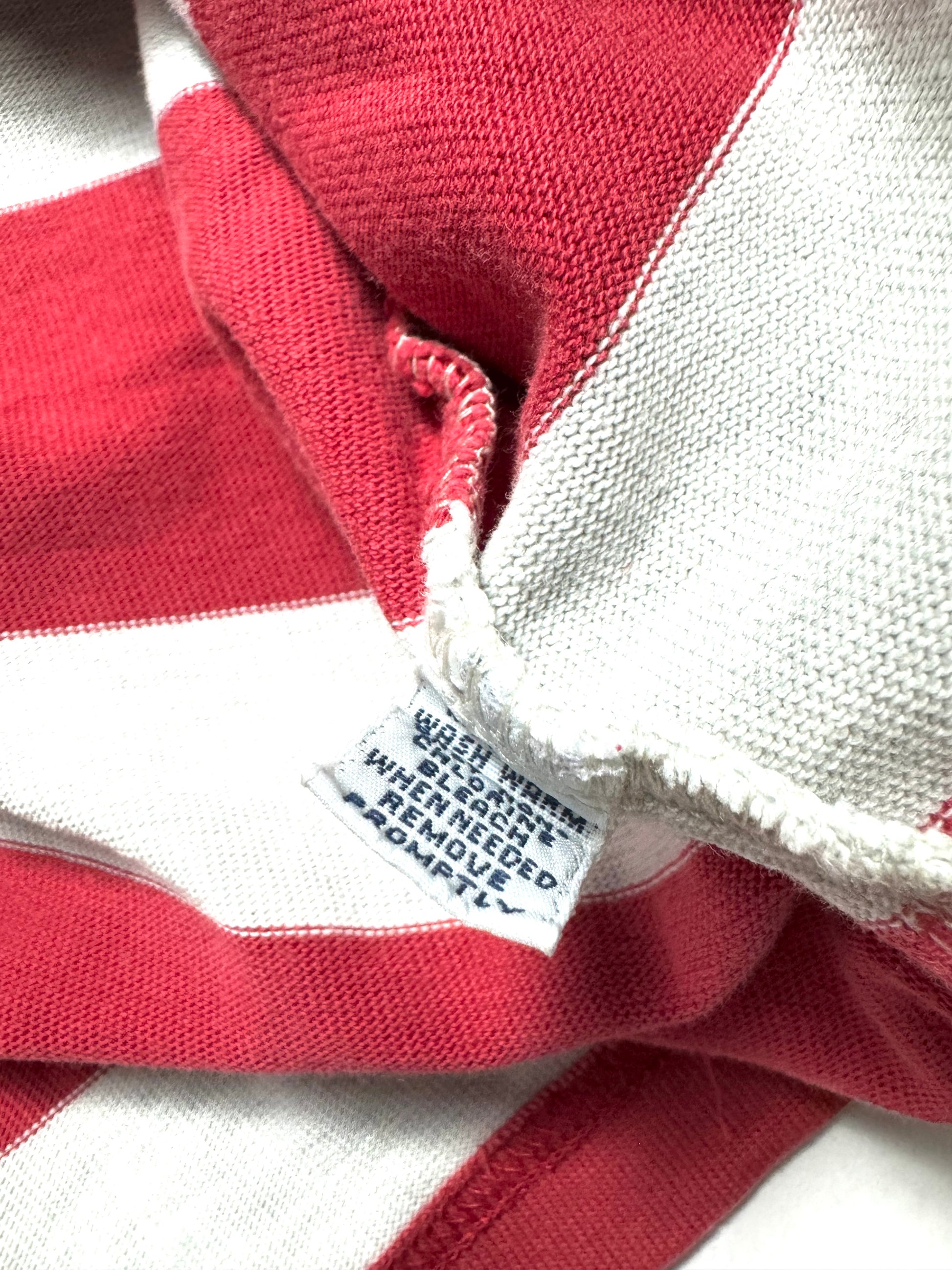 Polo Sport Pink Stripe Rugby Shirt 90s