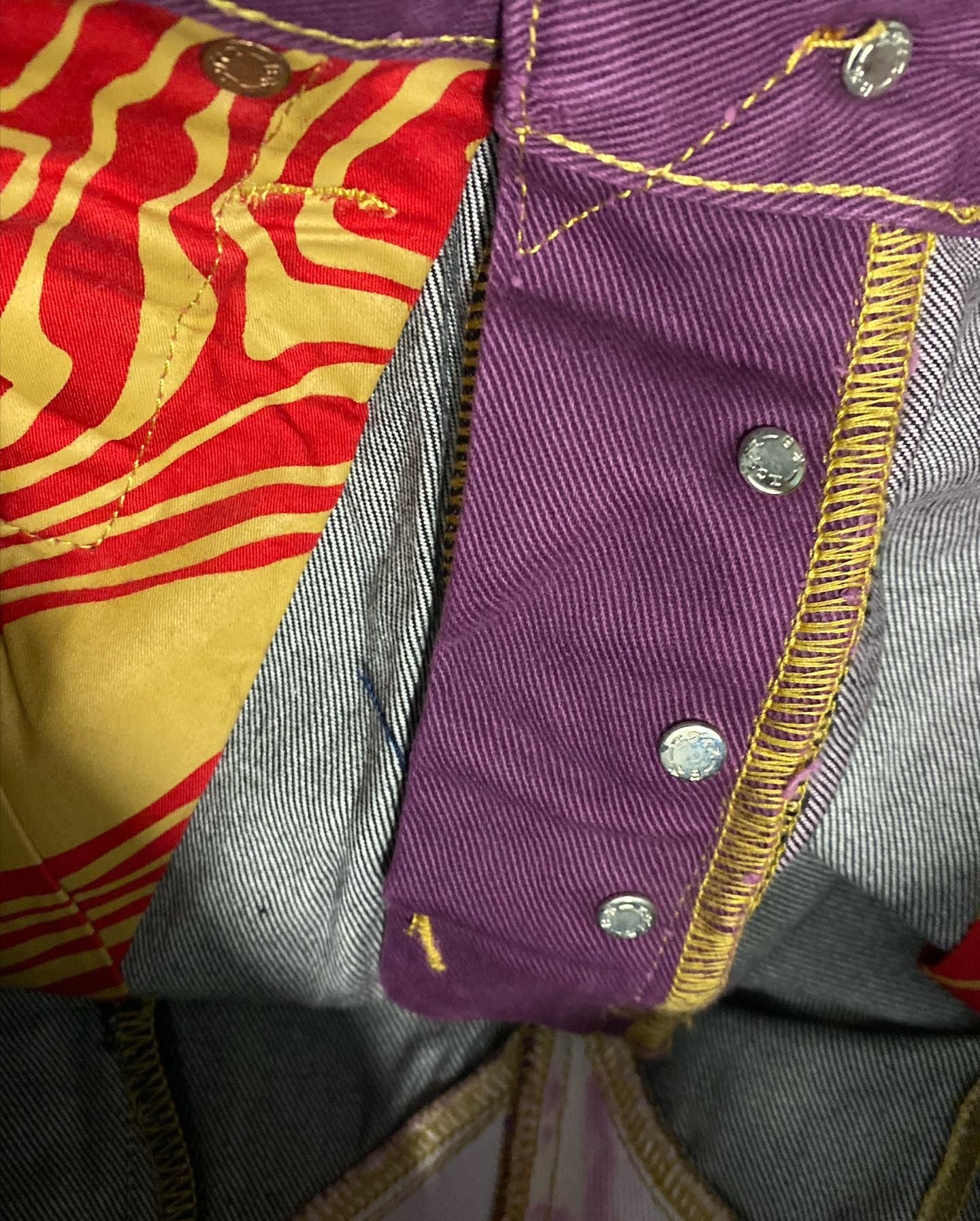 Evisu Daicock Purple Pink Gradient Daicock Jean