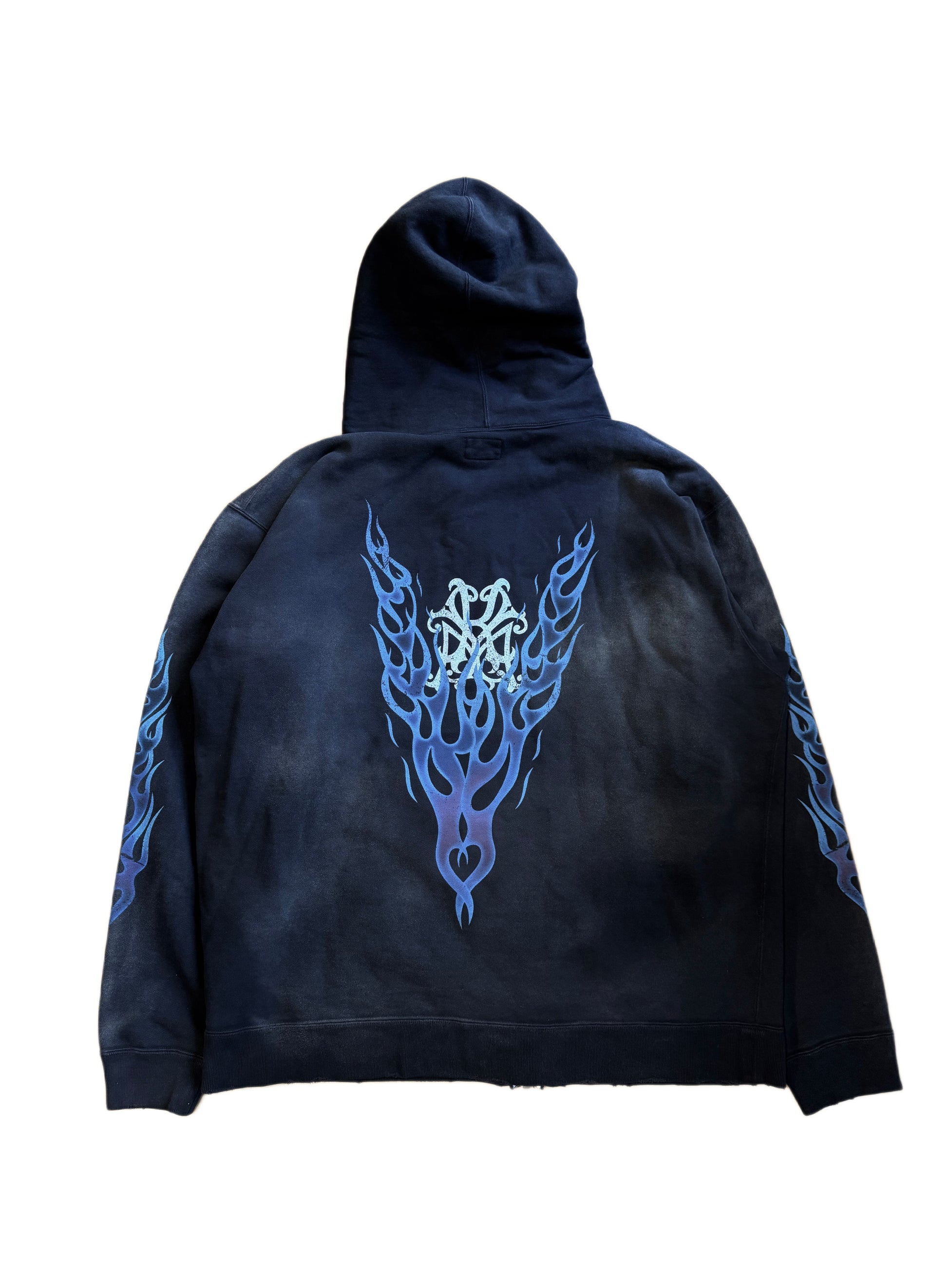 Kamiya Blue Flame Baggy Zip Hoodie