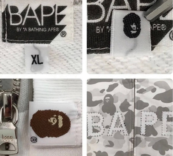 BAPE OG Grey Camo Swarovski Full Zip Hoodie