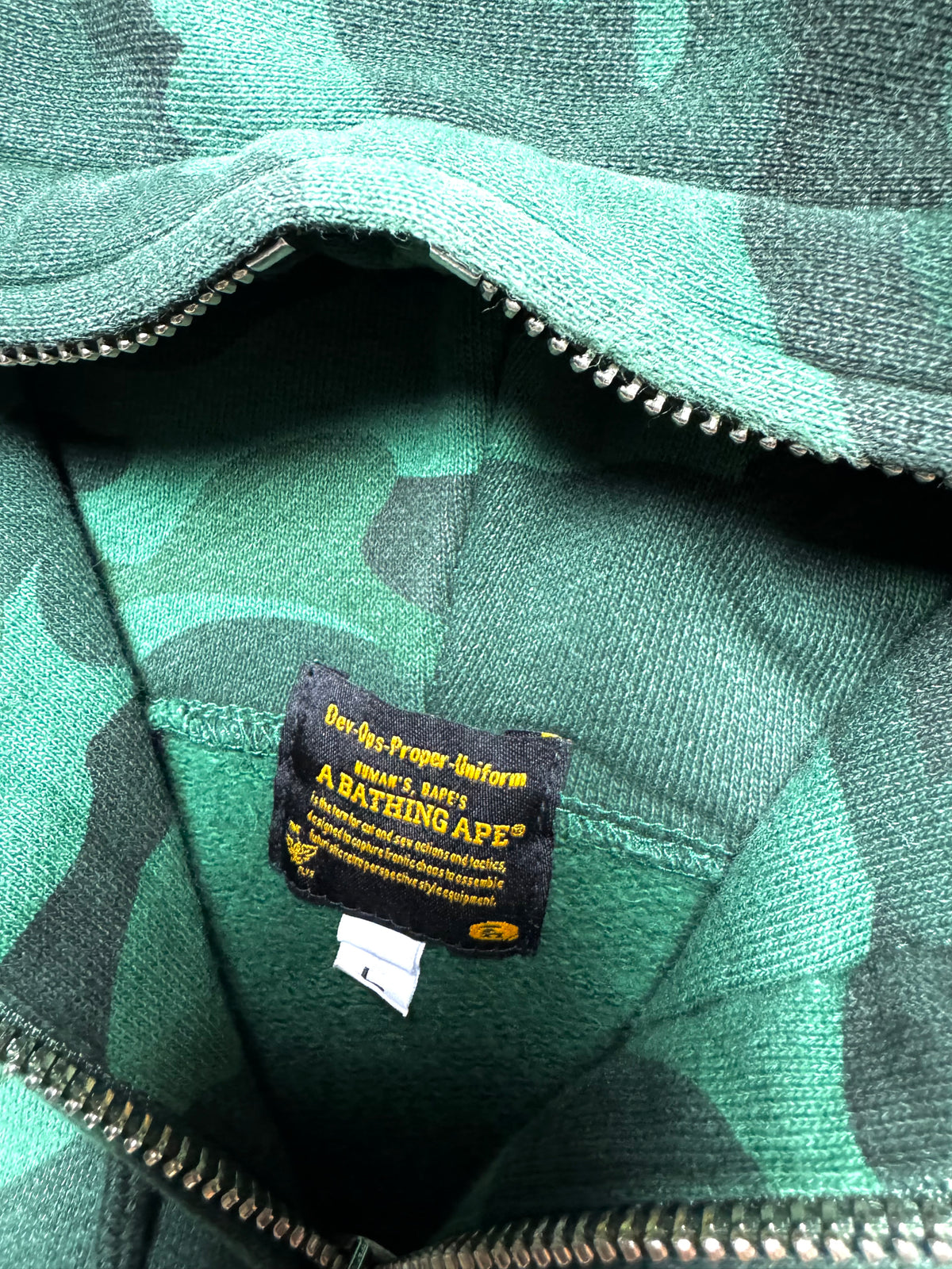 BAPE OG Green Camo Full Zip Hoodie 2010s (Shibuya Camo)