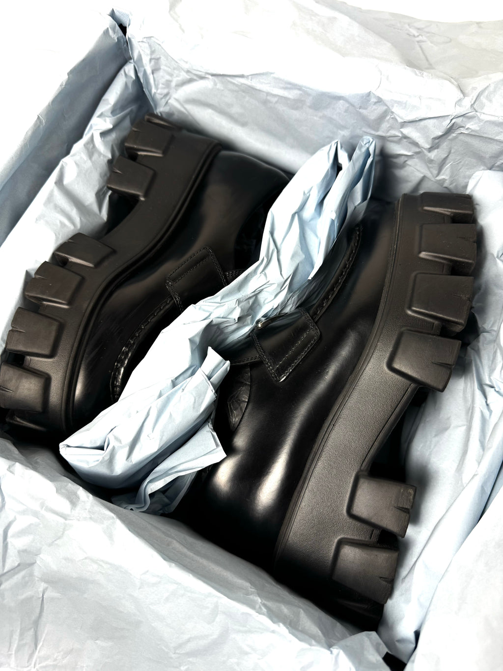 Prada Monolith Brushed Leather Loafer