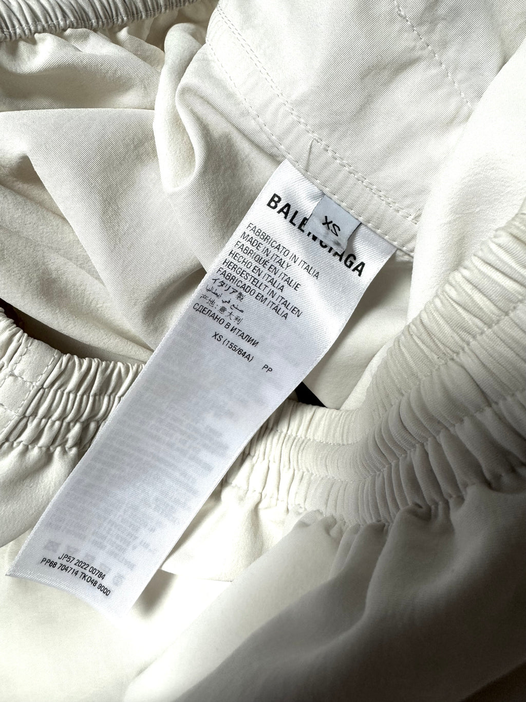 Balenciaga Unifit Sporty B Logo Track White Nylon Pant